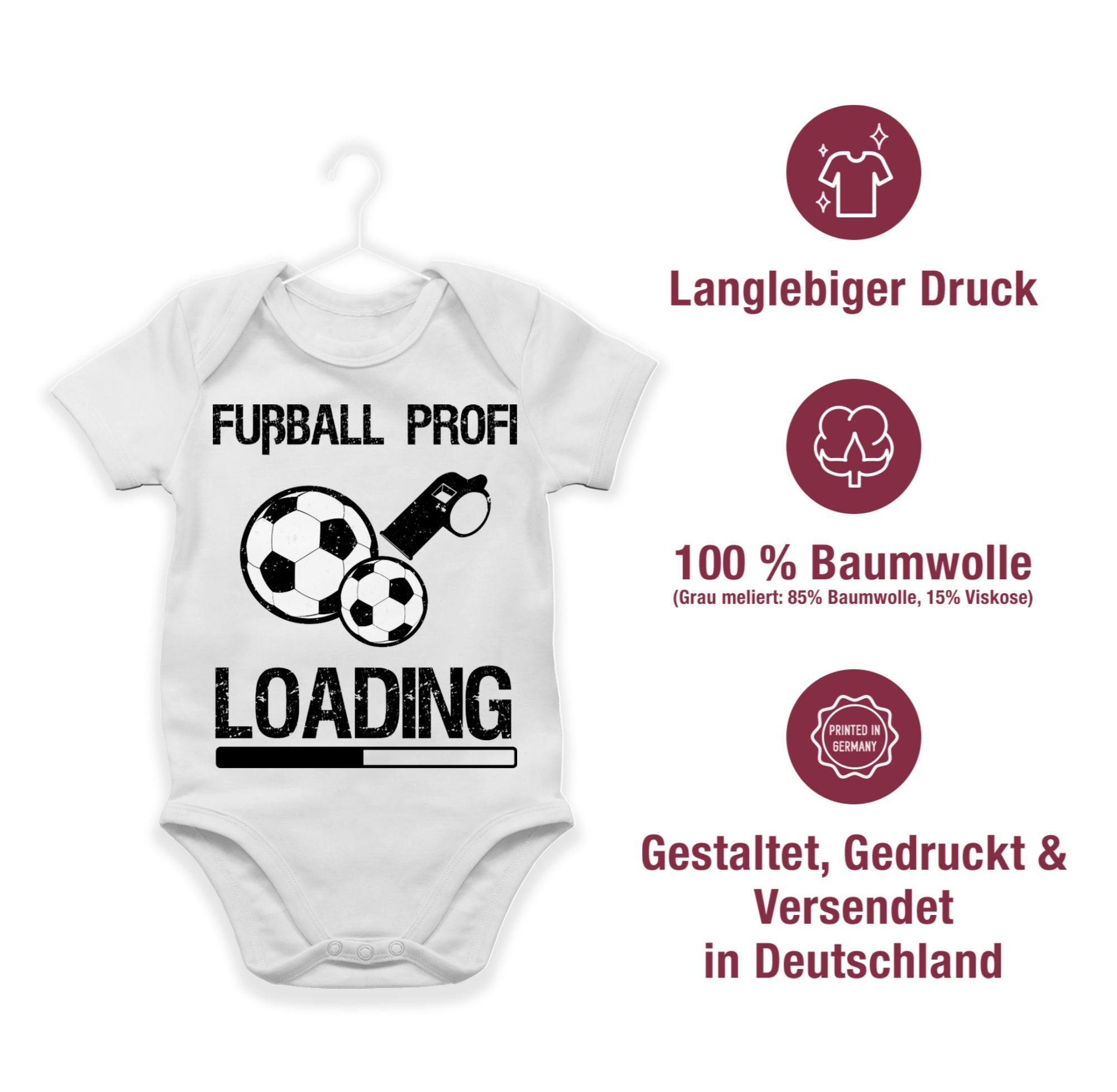 Loading Weiß Shirtbody Fußball - Sport Profi 1 Baby schwarz & Vintage Bewegung Shirtracer