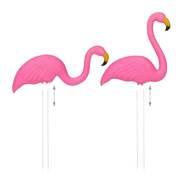 relaxdays Gartenfigur 12 x Flamingo Figur