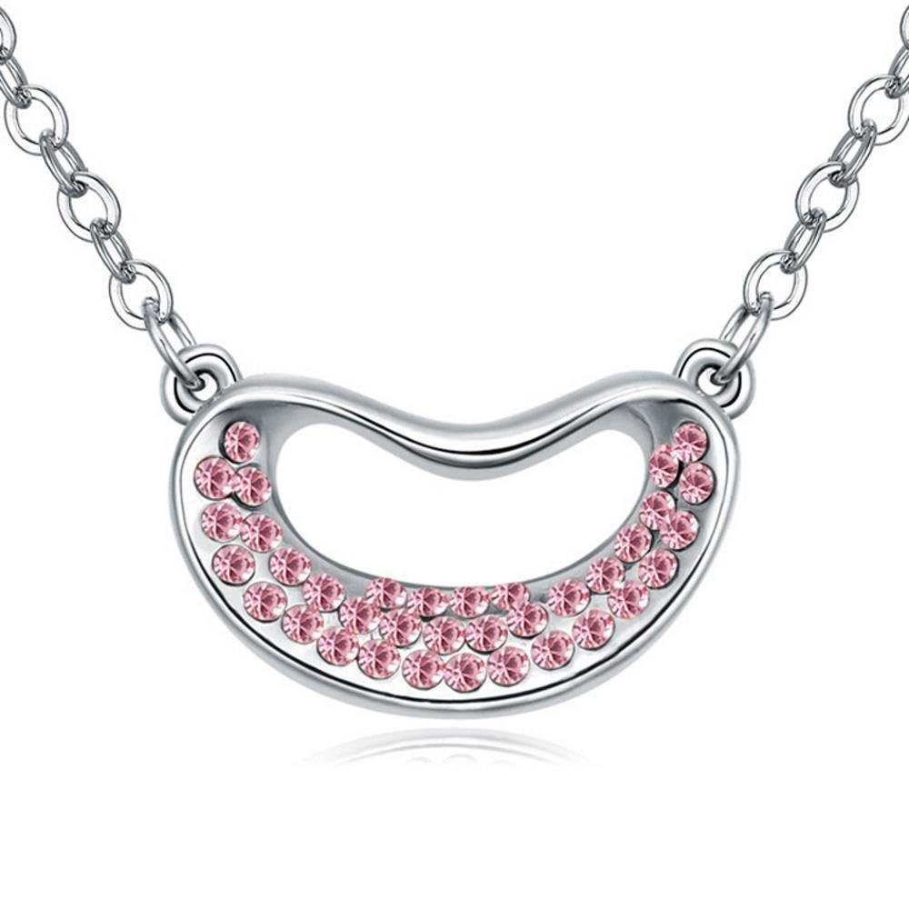 BUNGSA Ketten-Set Kette Crazy Pink Messing aus (1-tlg), Halskette Silber Necklace Damen