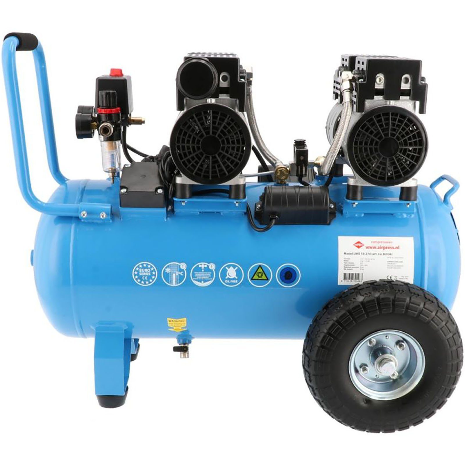 Airpress Kompressor Airpress® Flüster Kompressor 2 PS 50 Liter LMO 50-270 8bar Typ 36504, max. 8 bar, 50 l, 1 Stück