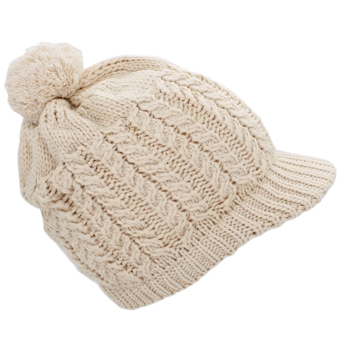 dy_mode Strickmütze Damen Strickmütze mit Schirm & Bommel Wintermütze, unif günstig online kaufen