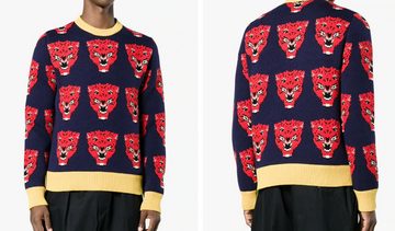 GUCCI Strickpullover Gucci Iconic Tiger Logo Strickpulli Pulli Jumper Strickpullover Pullov