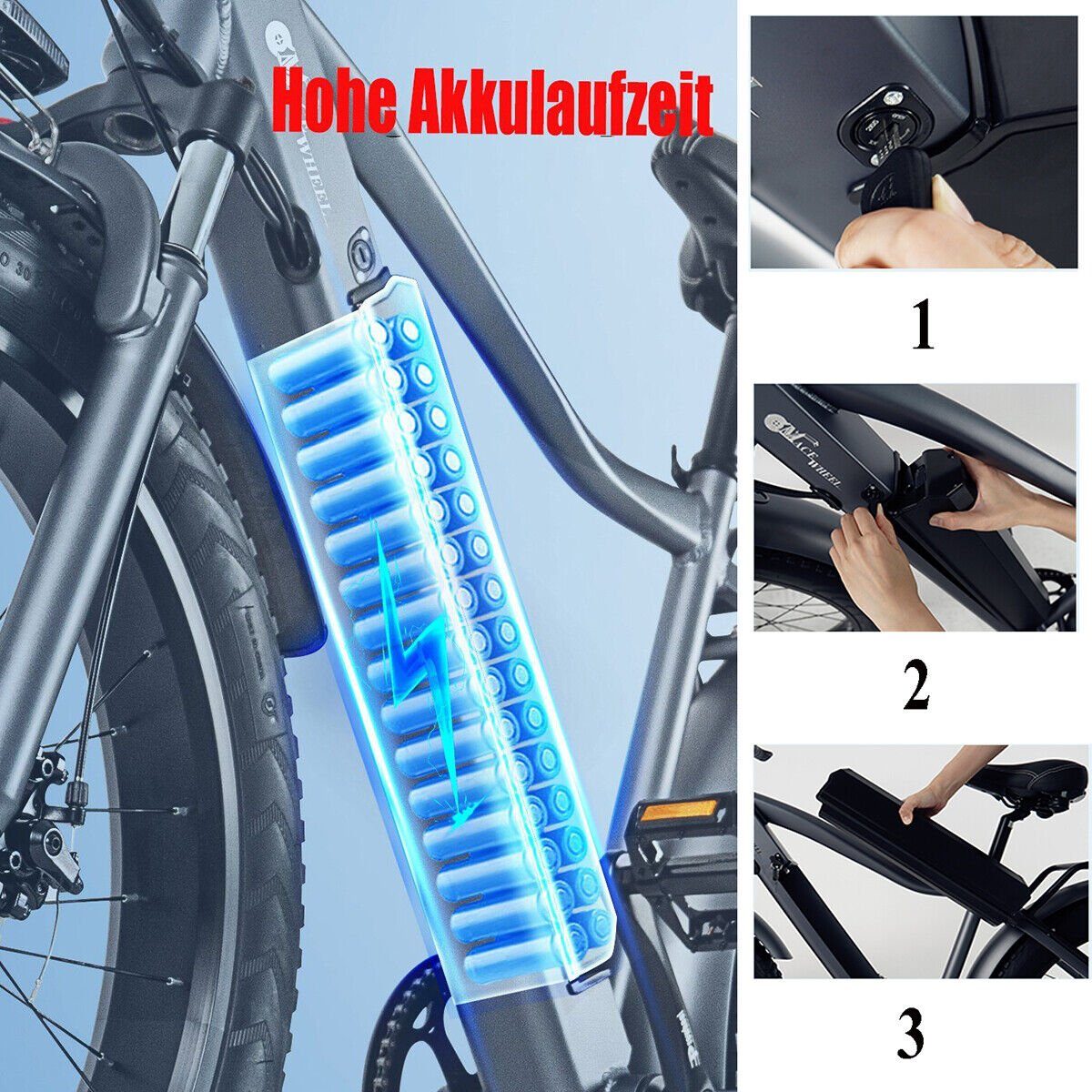 Intelligentes Scheinwerfer, Höchstgeschwindigkeit Elektrofahrrad,E-Mountainbike,48V/17Ah und LCD-Bildschirm,Gepäckträger, Mountainbike Elektrofahrrad, 25 akku,LCD-Instrument, Citybike 27,5 Elektrofahrräder E-Dirtbike, Smartbikes, Fangqi Damen), Herren MTB, für shimano, Stadtfahrräder, Stadtauto, km/h, Zoll (spar-set,E-Mountainbike,