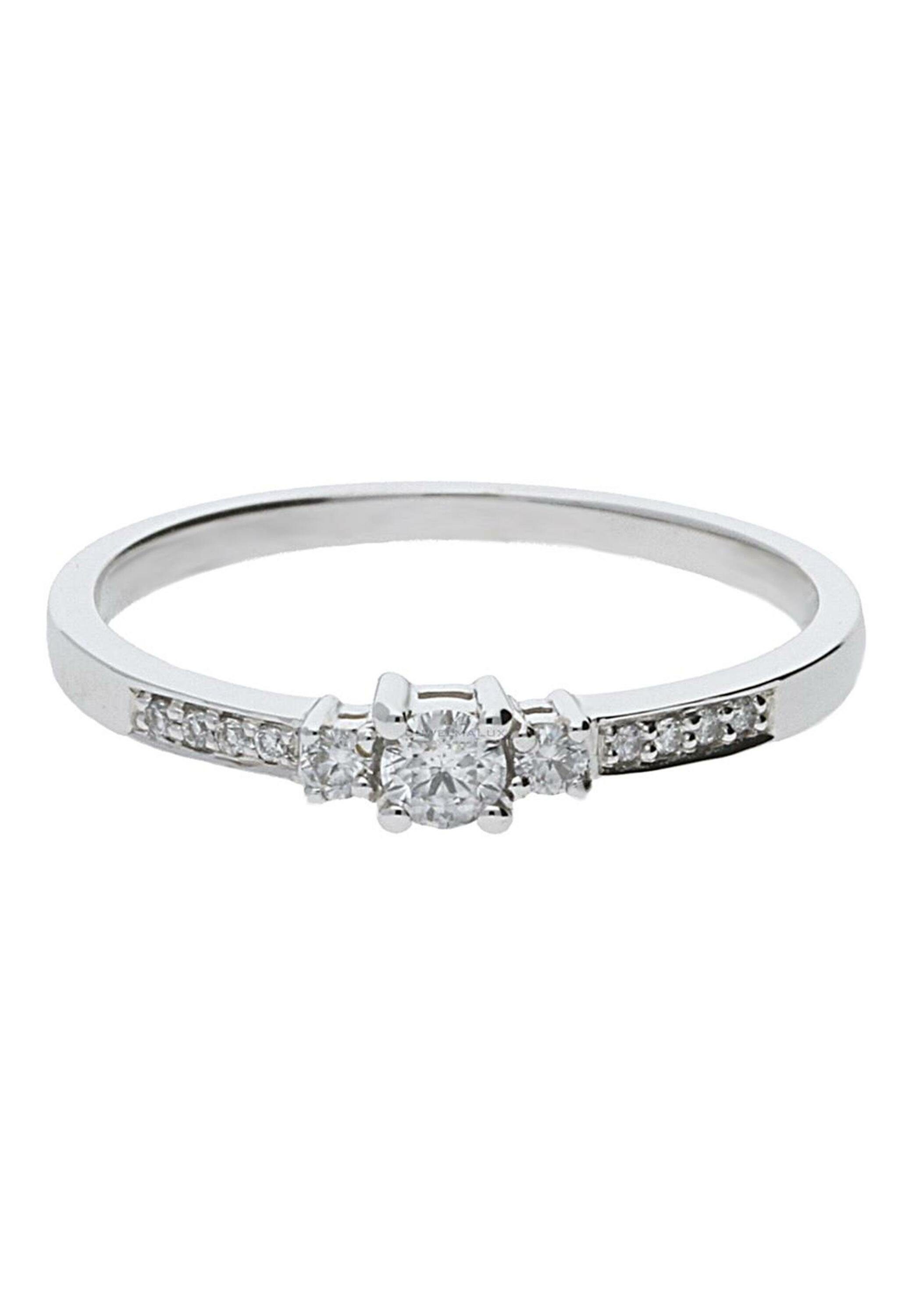 Damen Schmuck JuwelmaLux Fingerring Ring Weißgold mit Diamant(en) (1-tlg), Damen Ring Weißgold 585/000, inkl. Schmuckschachtel