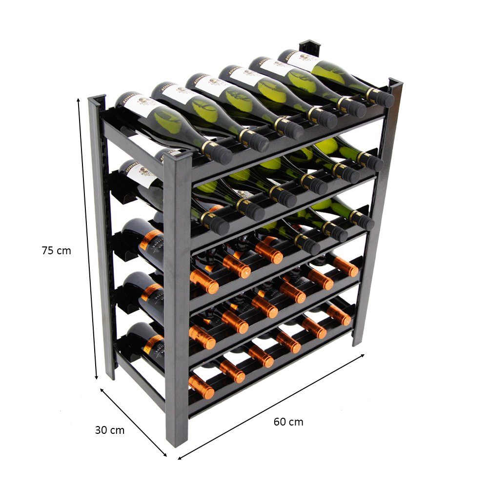 PROREGAL® Weinregal TOSKANA aus Metall HxBxT 75x60x30cm 30 Flaschen auf 5 E günstig online kaufen