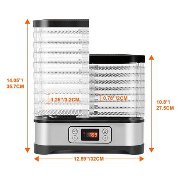 LUCKZON Dörrautomat Dehydrator mit Zeitanzeige, Timer und Temperaturregelung(35-70), 400,00 W, 8 Etagen, 400 Watt, 35-70° Temperatur