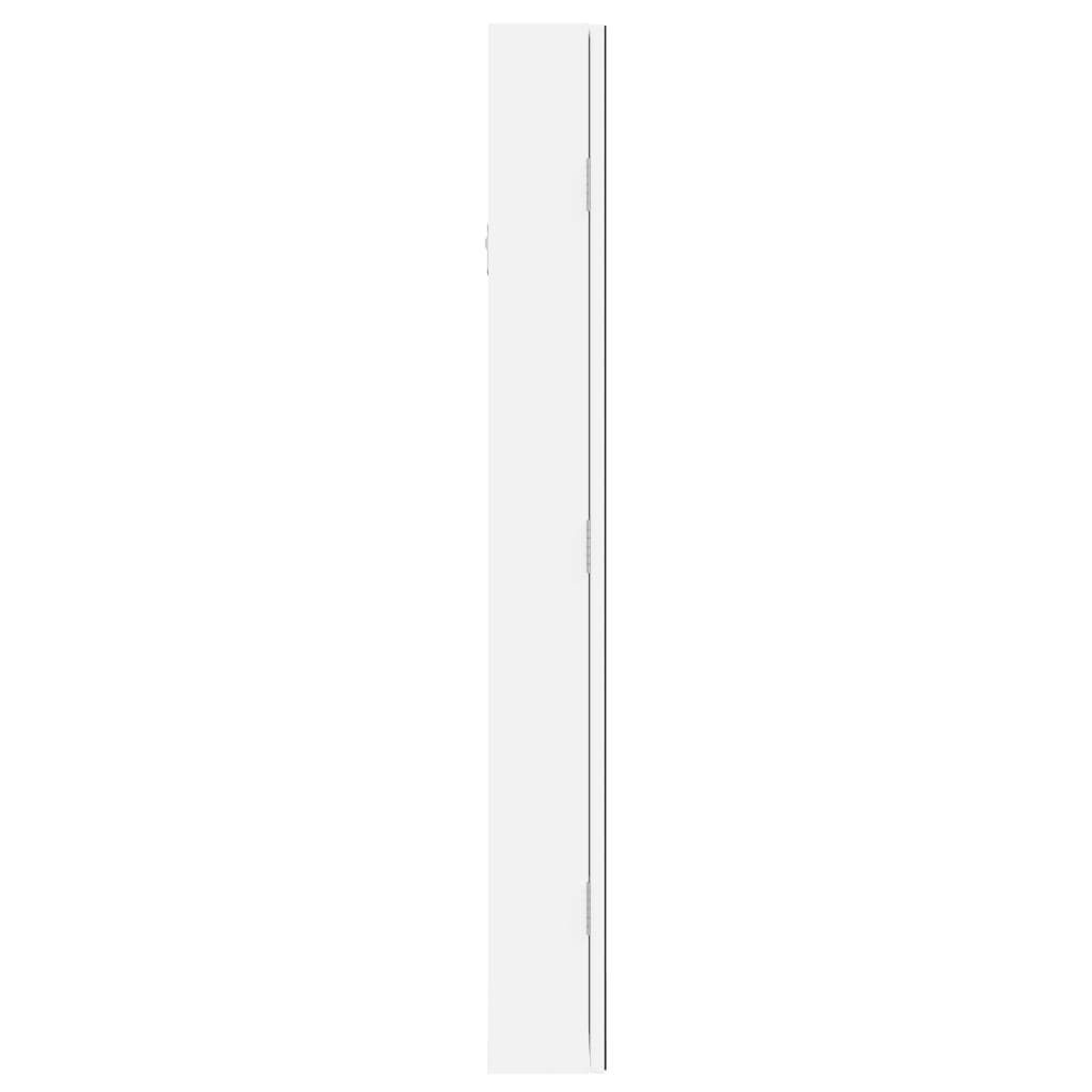 vidaXL Spiegel Spiegel-Schmuckschrank mit Weiß (1-St) | LED-Beleuchtung Wandmontage Weiß Weiß