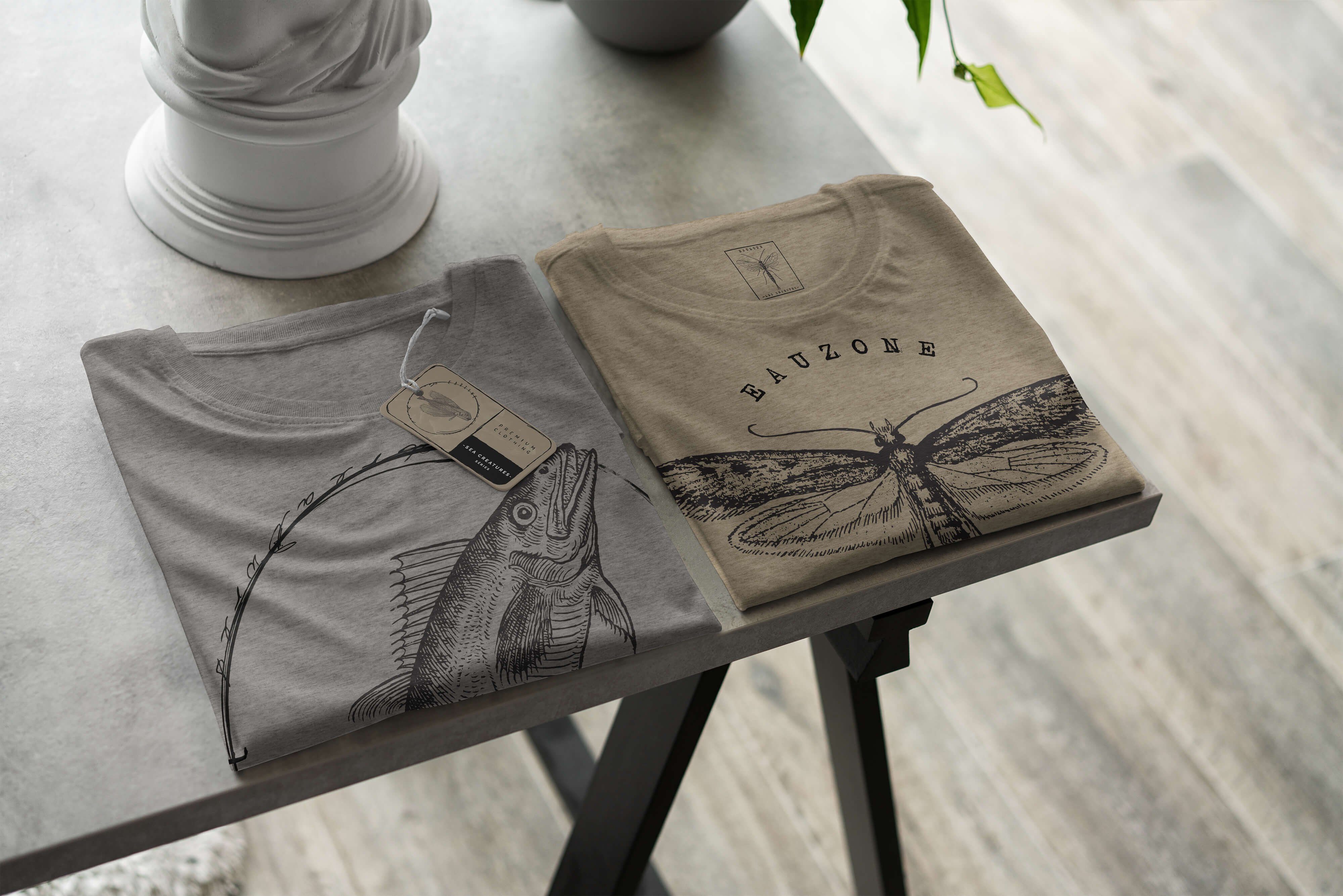 Art T-Shirt Ash und Sea Sinus T-Shirt Tiefsee / Schnitt Struktur Creatures, Fische - Sea sportlicher Serie: feine 098