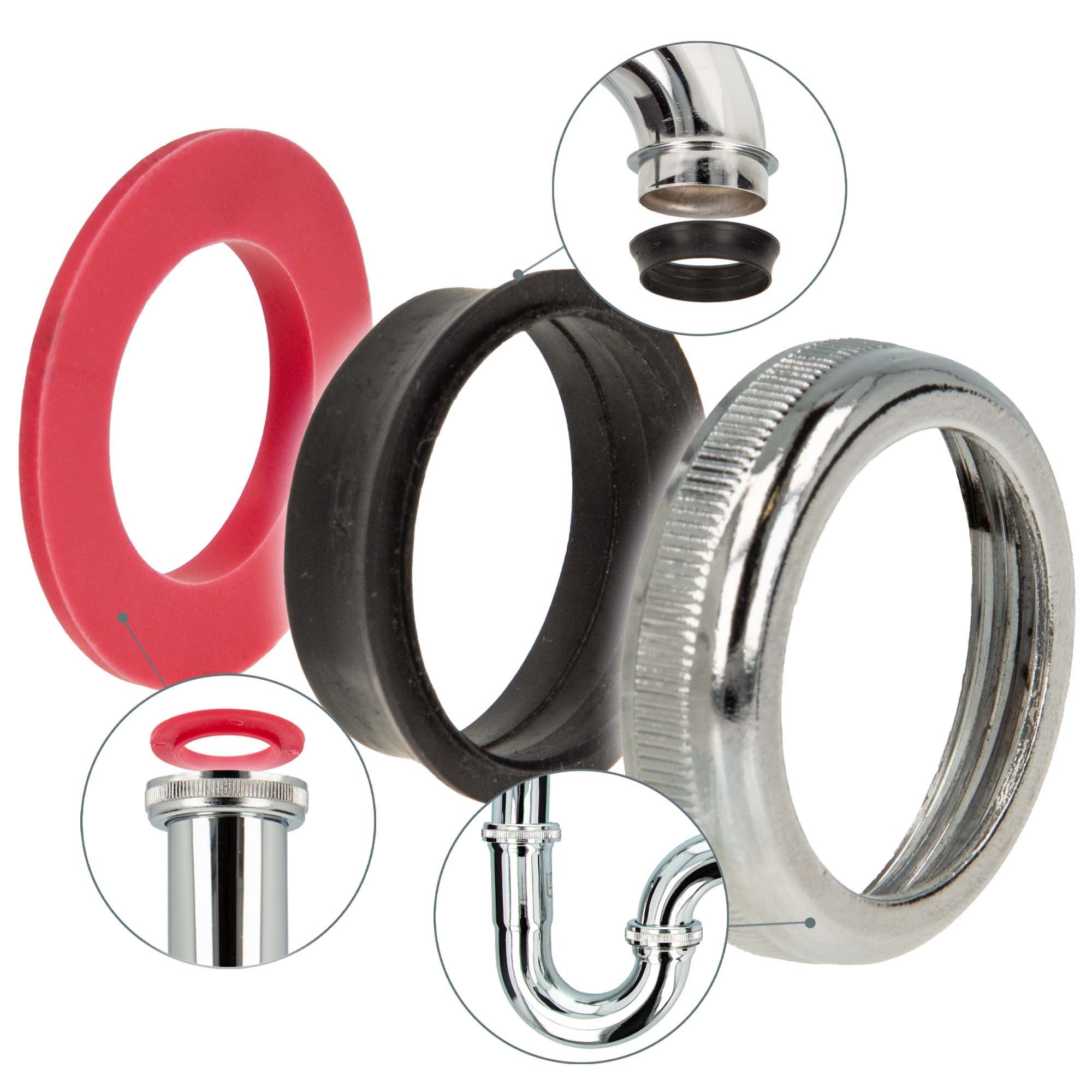 tecuro Siphon Rändelmutter - Verbindungsmutter-Set für 1 1/4 Zoll Waschtisc günstig online kaufen