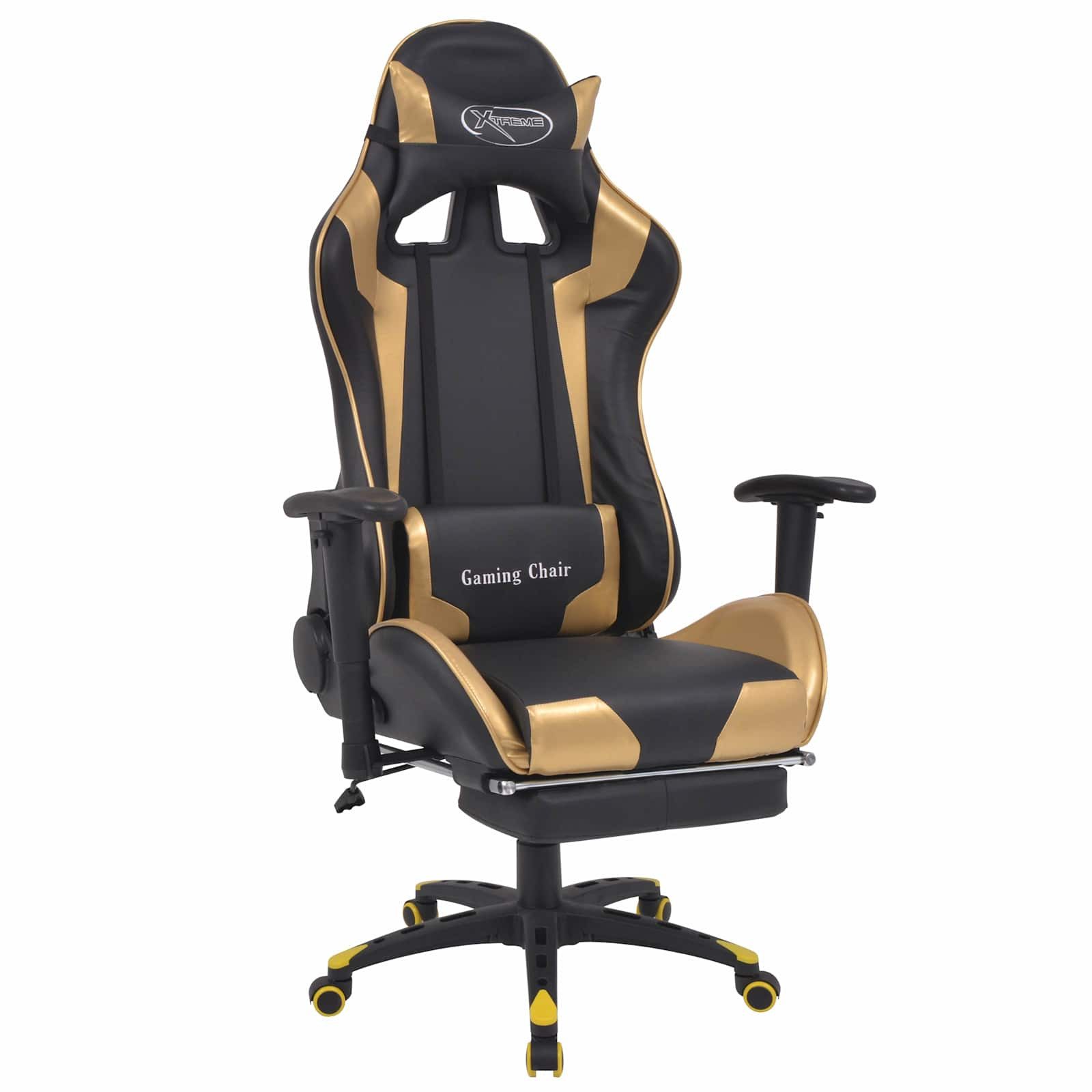 vidaXL Bürostuhl Gaming Stuhl Gold 70 x 71 x 136 cm Kunstleder (1 St)