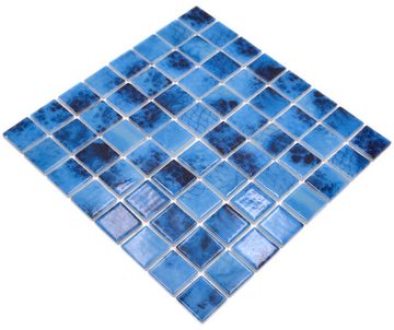 Mosani Mosaikfliesen Schwimmbadmosaik Poolmosaik Glasmosaik blau changierend