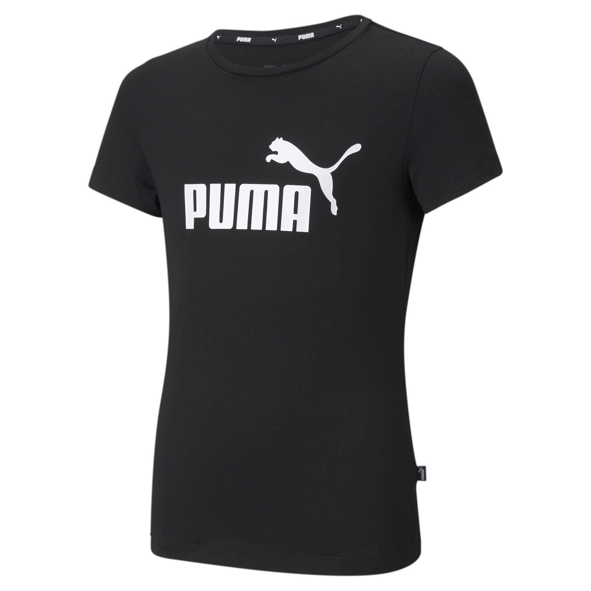 Neue Ware eingetroffen! PUMA T-Shirt Logo mit T-Shirt Essentials Black Mädchen