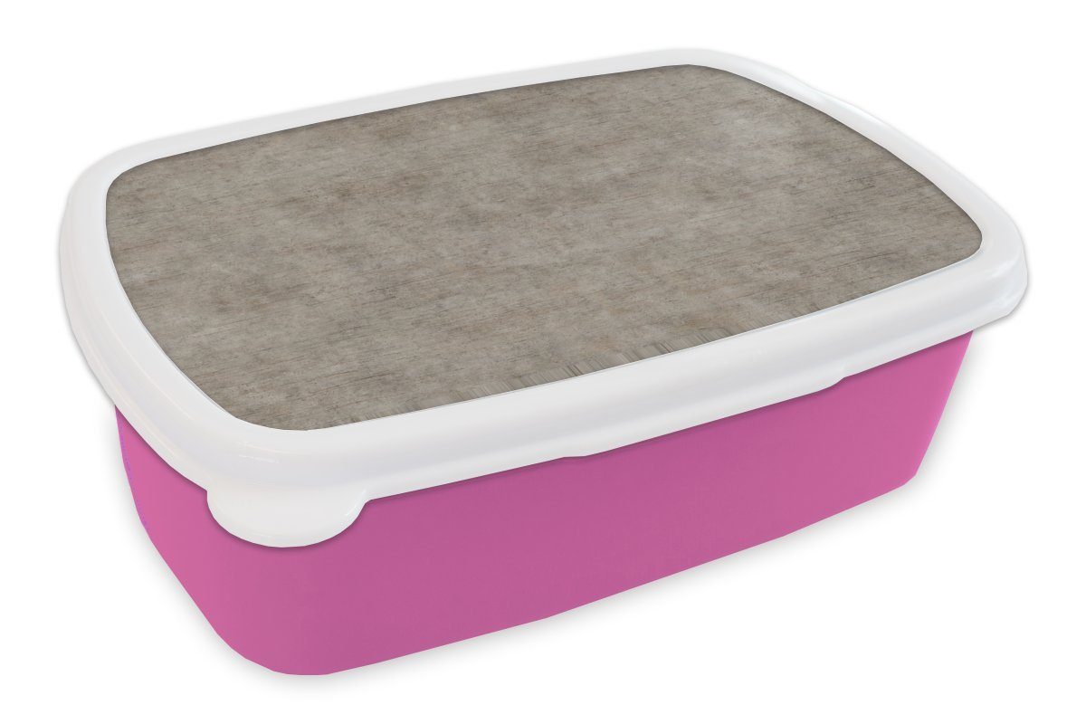 MuchoWow Lunchbox Retro - Beton - Muster, Kunststoff, (2-tlg), Brotbox für Erwachsene, Brotdose Kinder, Snackbox, Mädchen, Kunststoff rosa