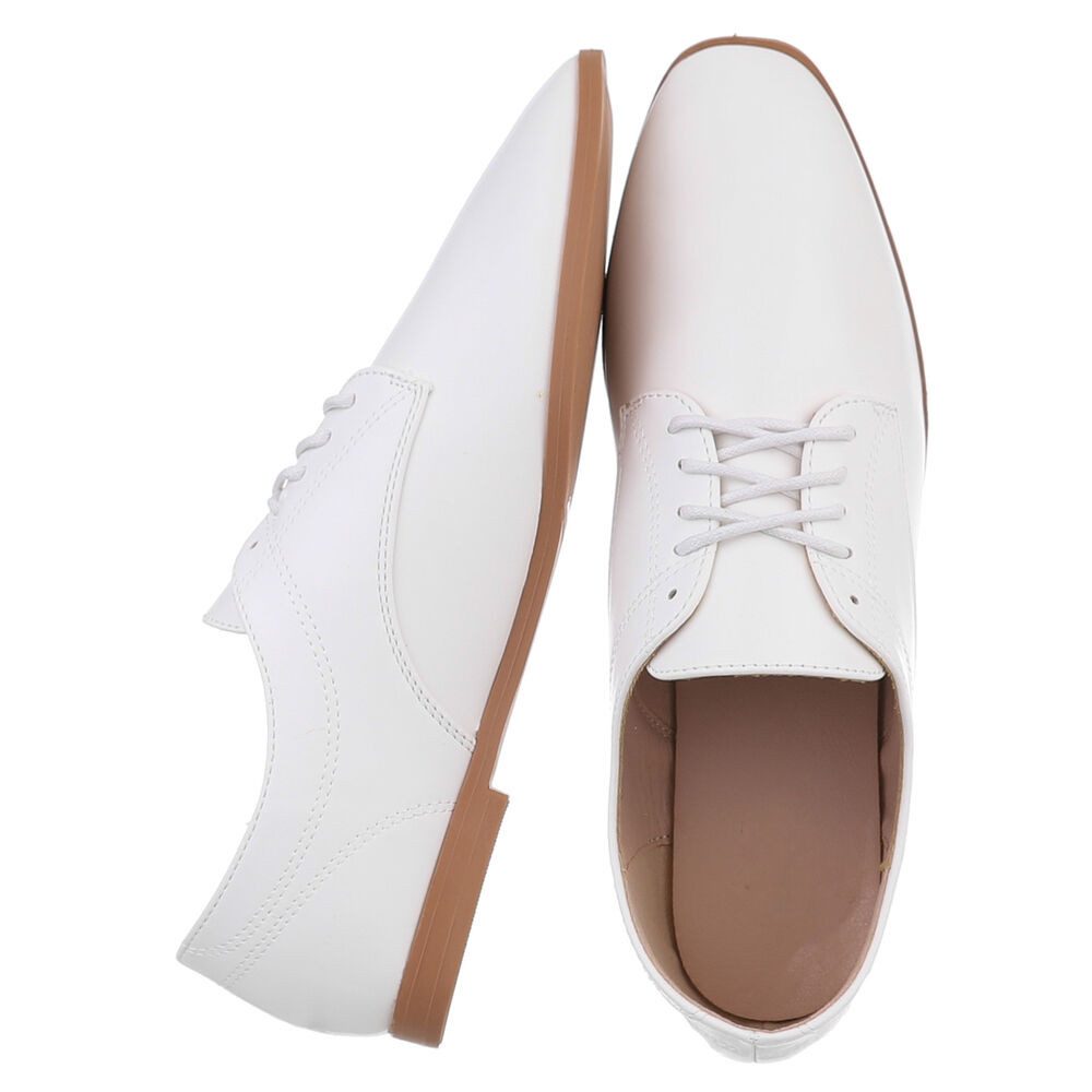 Ital-Design Vielseitige Elegante Schuhe für jeden Anlass Schnürschuh (89092072) Blockabsatz Schnürer in Weiß