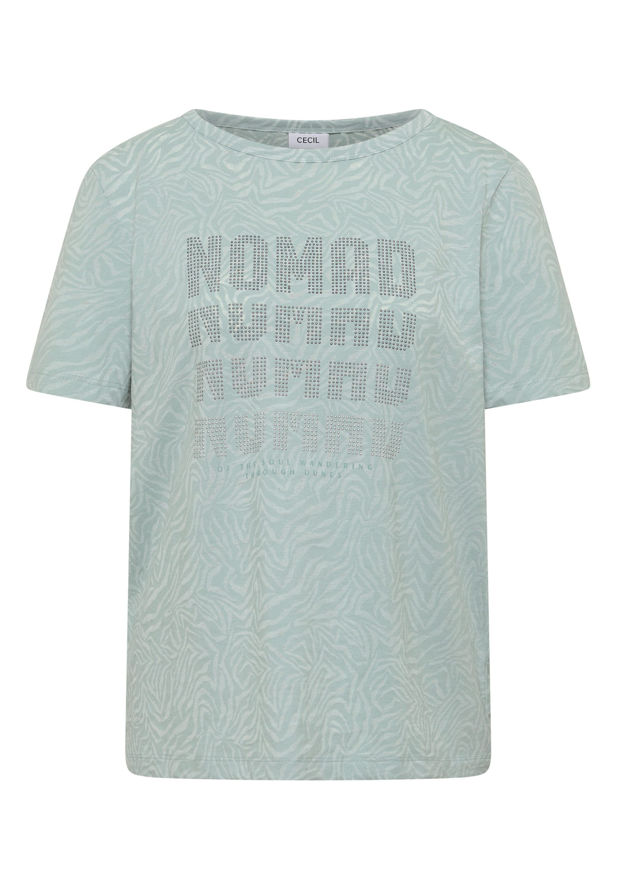 CECIL Kurzarmshirt Sommershirt in Burn-Out-Optik und mit Zebra-Muster – Bild 5 von 5
