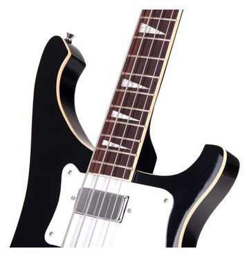 Rocktile E-Bass Elektrobass (Longscale Bassgitarre, Humbucker, Single Coil), Griffbrett mit Perloid Inlays