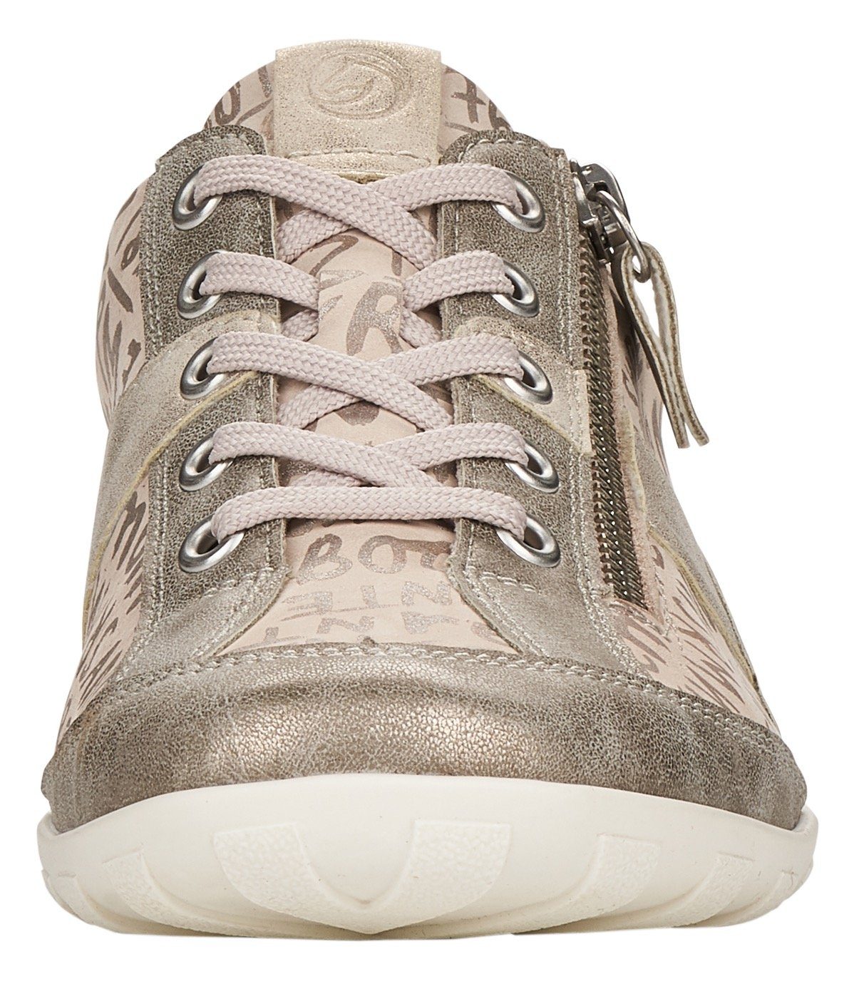 Remonte Schnürschuh Metallic-Schimmer mit feinem beige