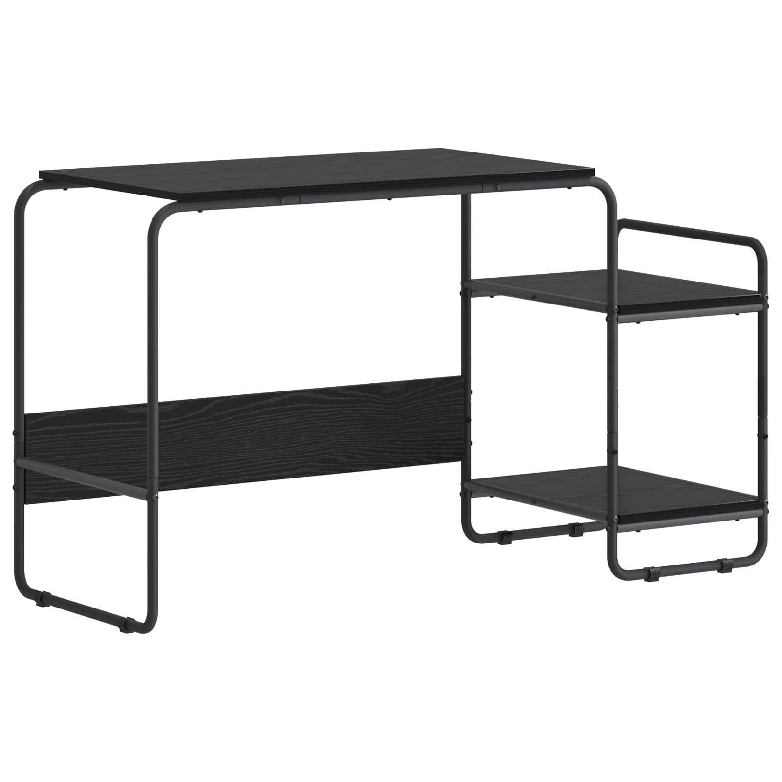vidaXL Schreibtisch Schreibtisch mit Stauraum Schwarz Eichen-Optik (1-St)