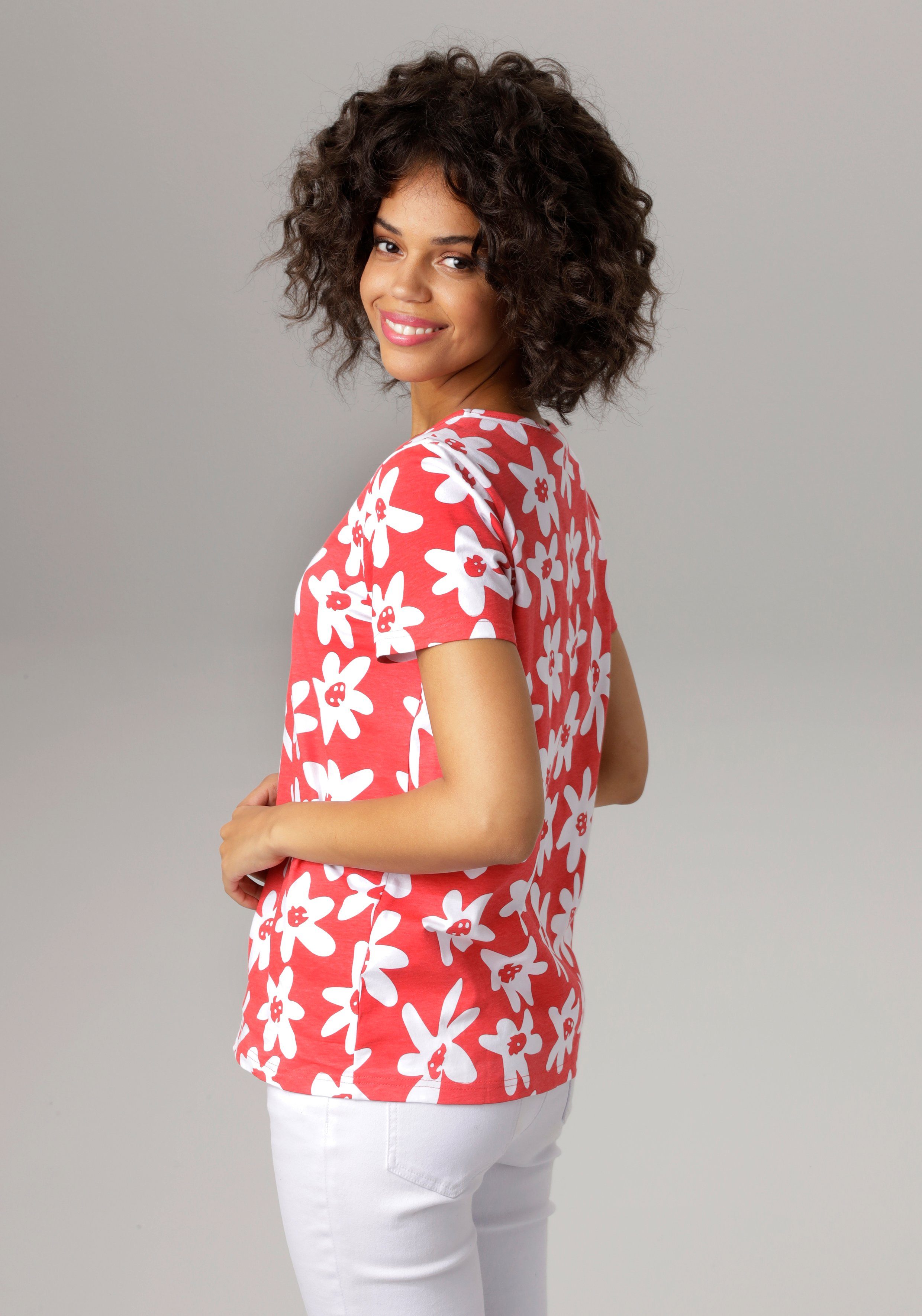 Aniston CASUAL T-Shirt allover mit bunten günstig online kaufen