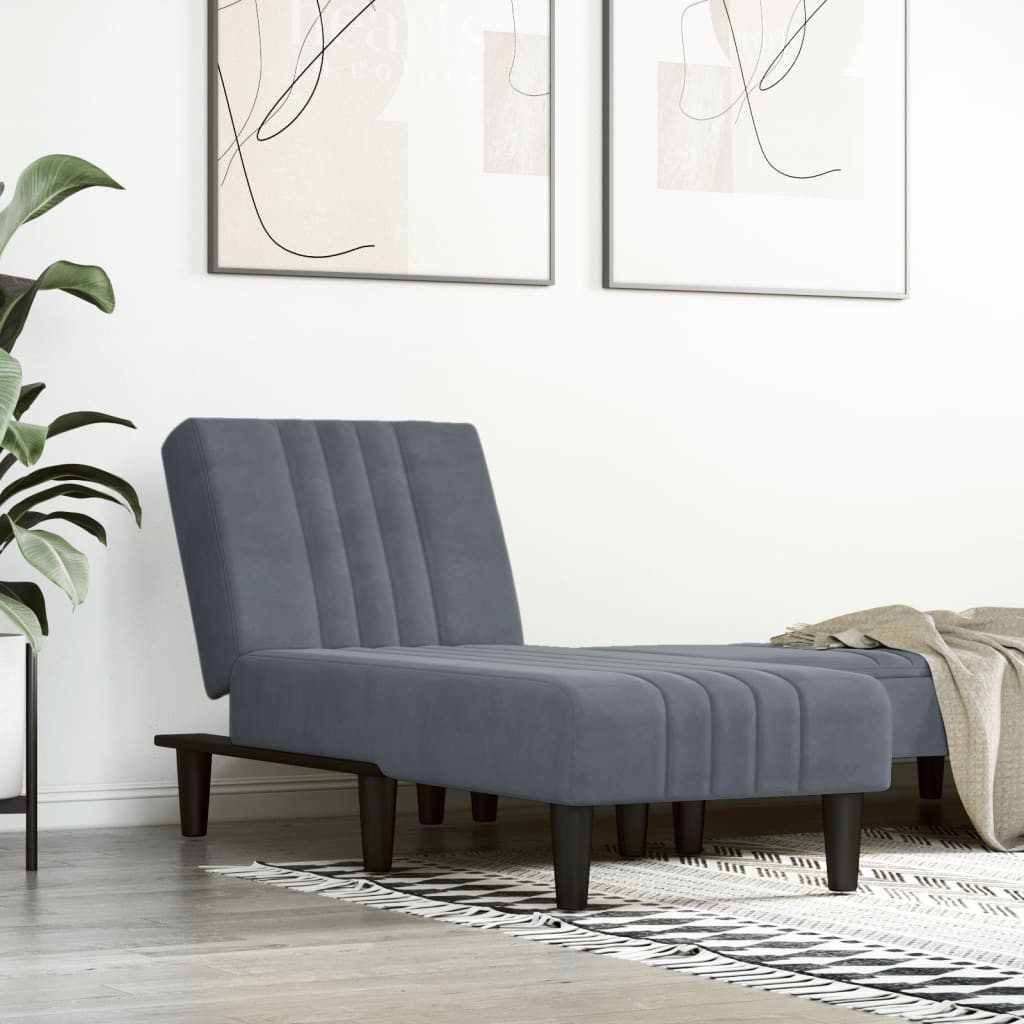 vidaXL Sitzbank Chaiselongue Dunkelgrau Samt
