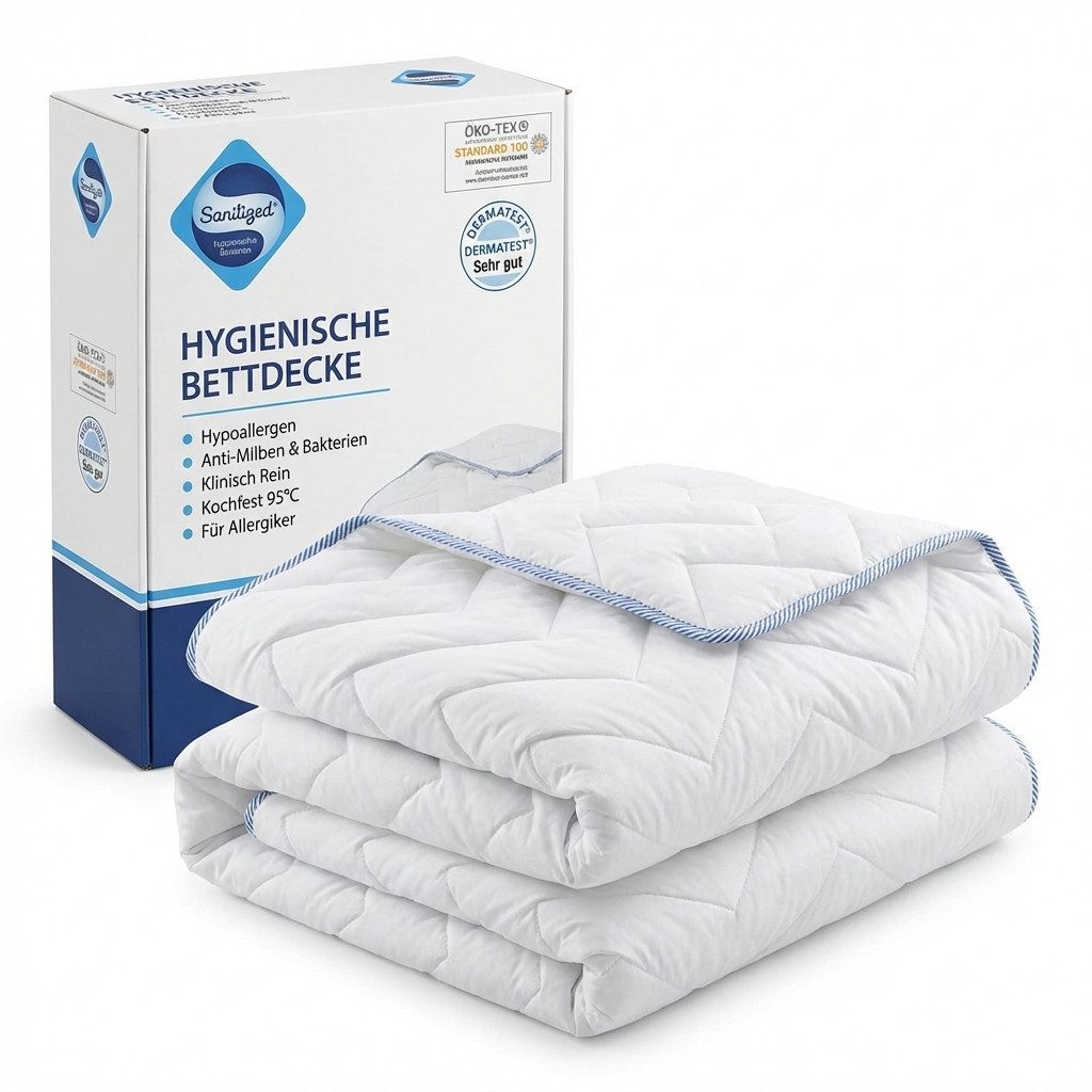 KNERST Microfaserbettdecke Allergiker Bettdecke Antibakteriell 95°C Waschbar, Füllung: Polyester (silikonisierte Hohlfaser), antibakteriell (Sanitized), atmungsaktiv, Ganzjahresdecke 135x200 Atmungsaktiv Antibakteriell