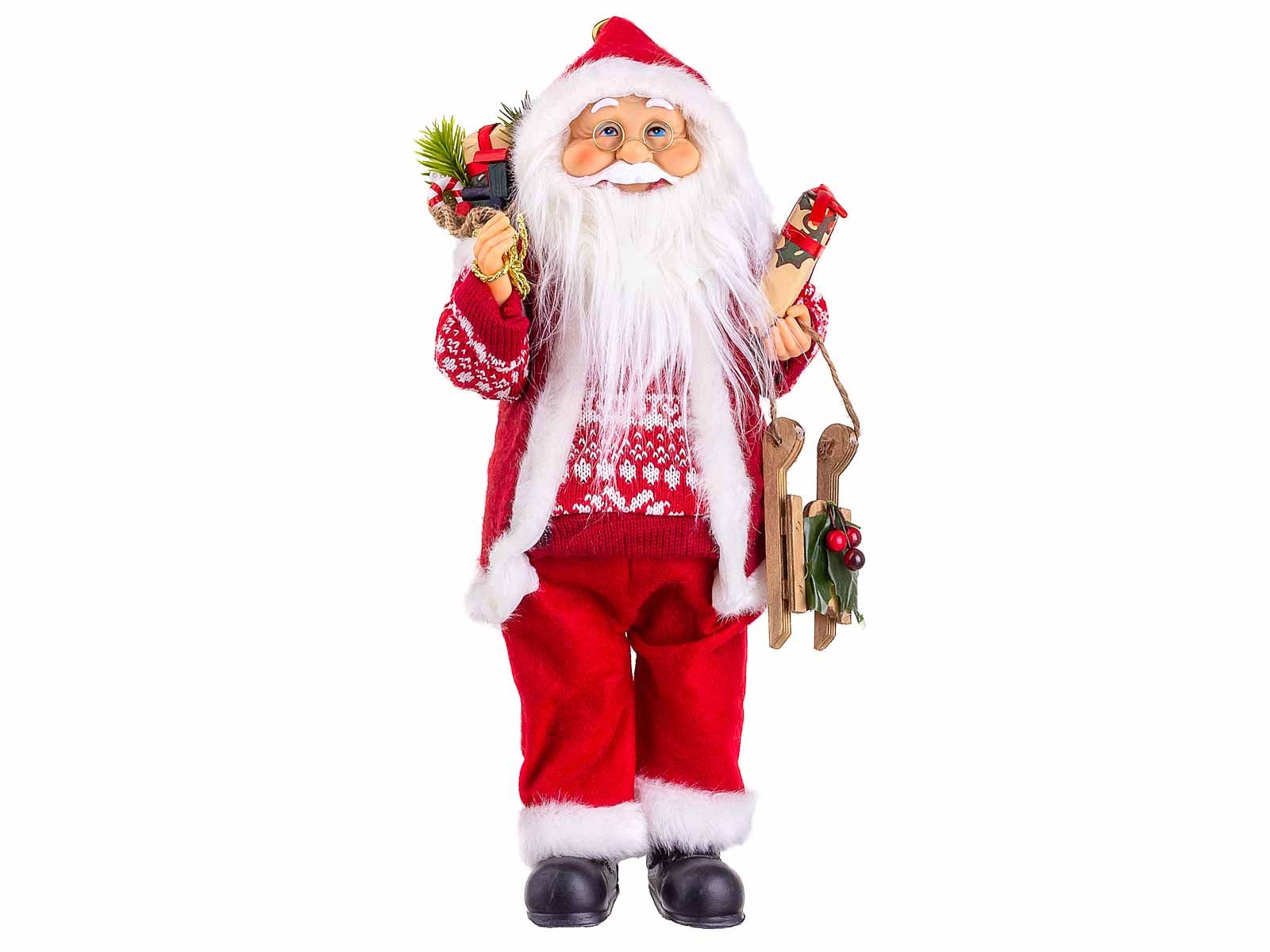 EDCO Weihnachtsfigur Weihnachtsmann Santa 01257 ca. 41 cm rot / weiss (1 St)