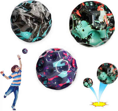 yhroo Spielball 3 Stück Space Ball: Super hoch springender leichter Schaumstoffball, Hand-Augen-Koordination verbessern und Bälle fangen üben.