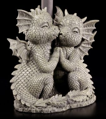 Figuren Shop GmbH Gartenfigur Drachen Gartenfigur mit Solar Lampe - Loving Dragons - Fantasy Garten Dekoration