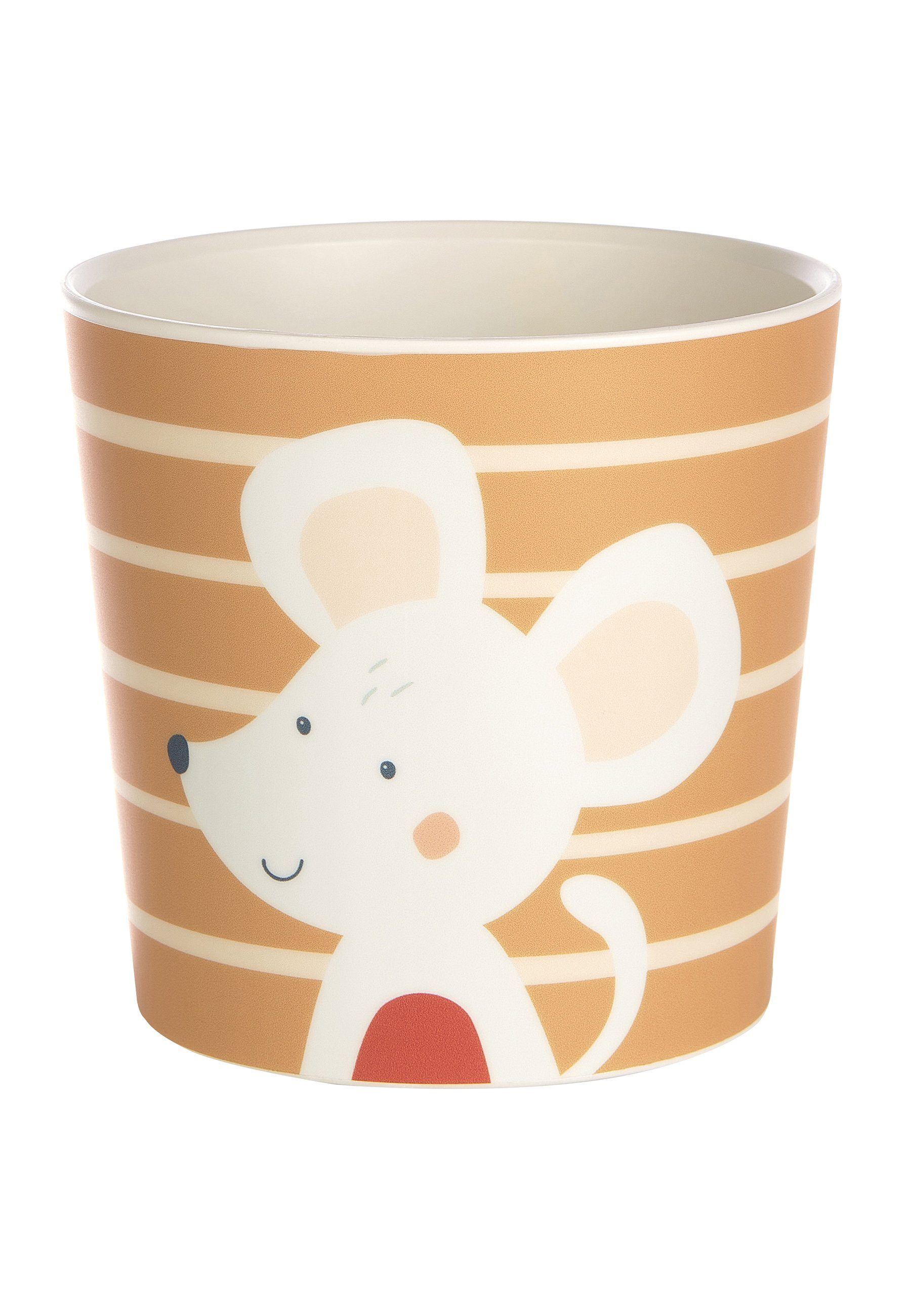 Sigikid Kindergeschirr-Set Kindergeschirr Tasse Maus rPET "4 Freunde" (5-tlg), Material außen: 100% rPET, Material innen: Silikonring im Boden