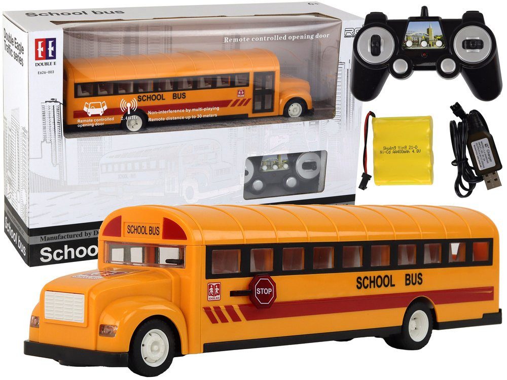 Wisam RC-Auto Gelber ferngesteuerter R/C-Schulbus mit zu öffnenden Türen