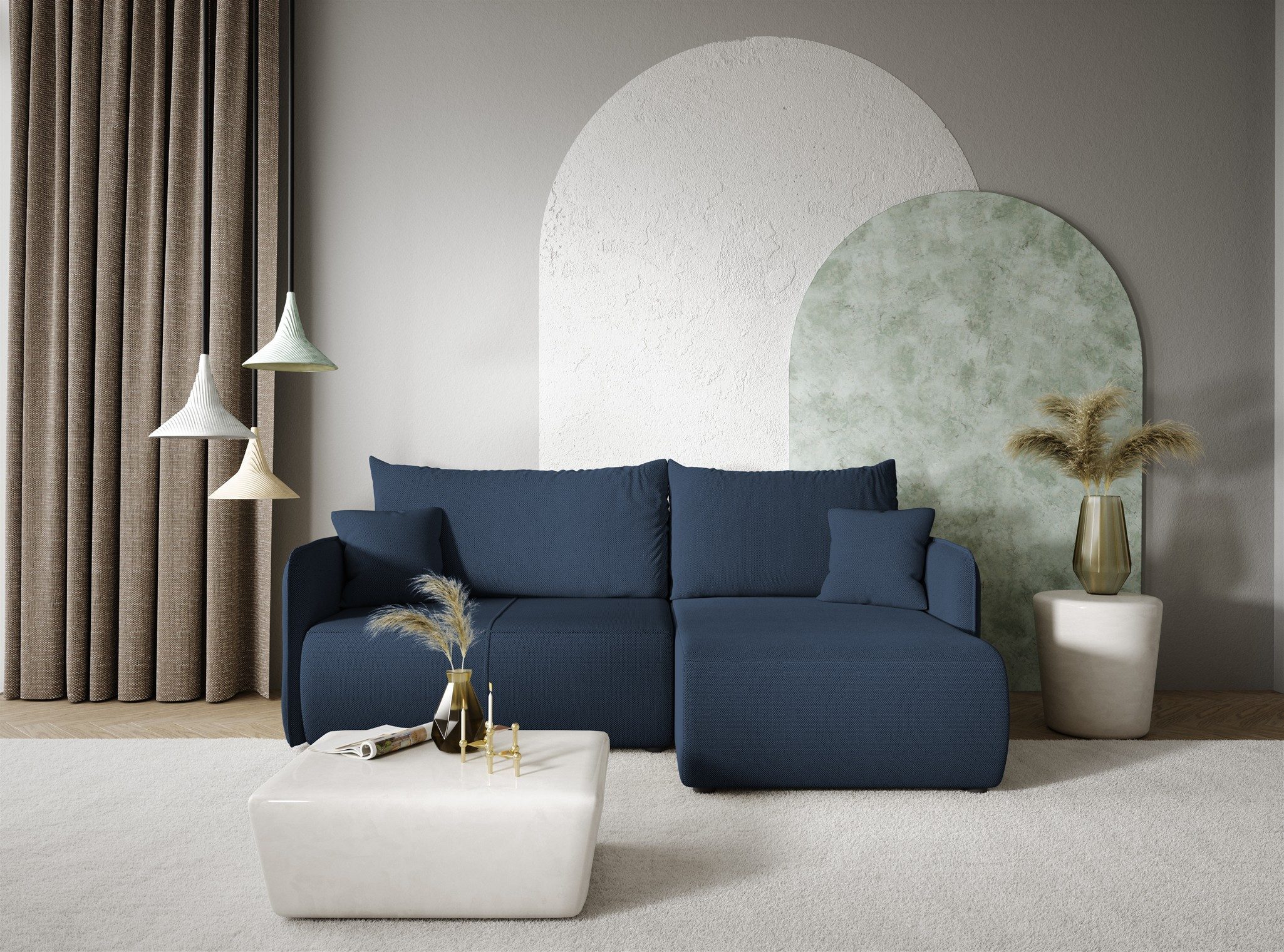 Fun Möbel Ecksofa Sofa mit Schlaffunktion CALGARY Stoff Curio, inkl. Bettkasten, inkl. 2 Rücken- und 2 Zierkissen