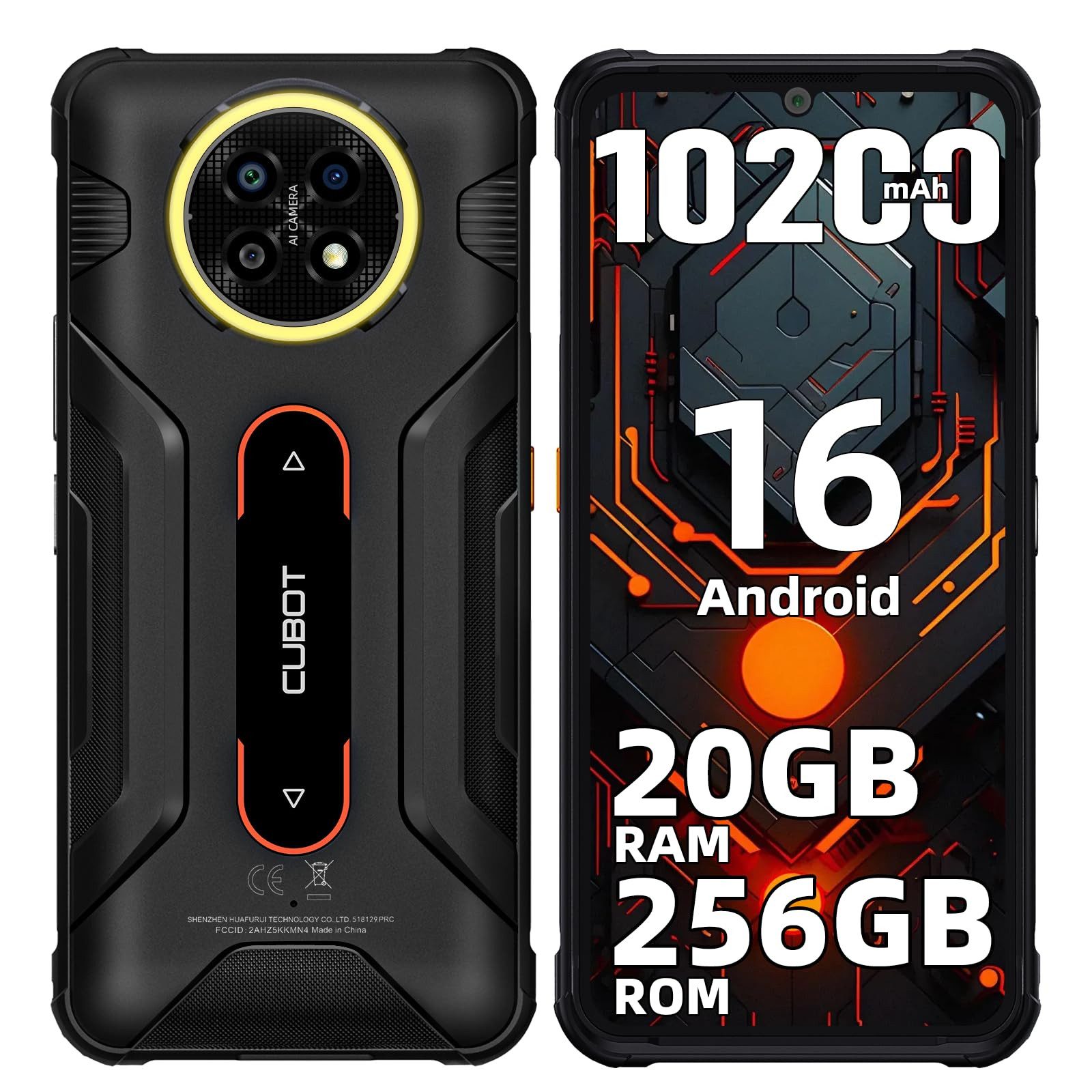 Cubot Kingkong ACE 5 Android 16 Outdoor Smartphone (17,12 cm/6.74 Zoll, 256 GB Speicherplatz, 48 MP Kamera, 6,74'' Display, 20GB+256GB, IP68, 10200mAh, NFC, OTG, GPS)