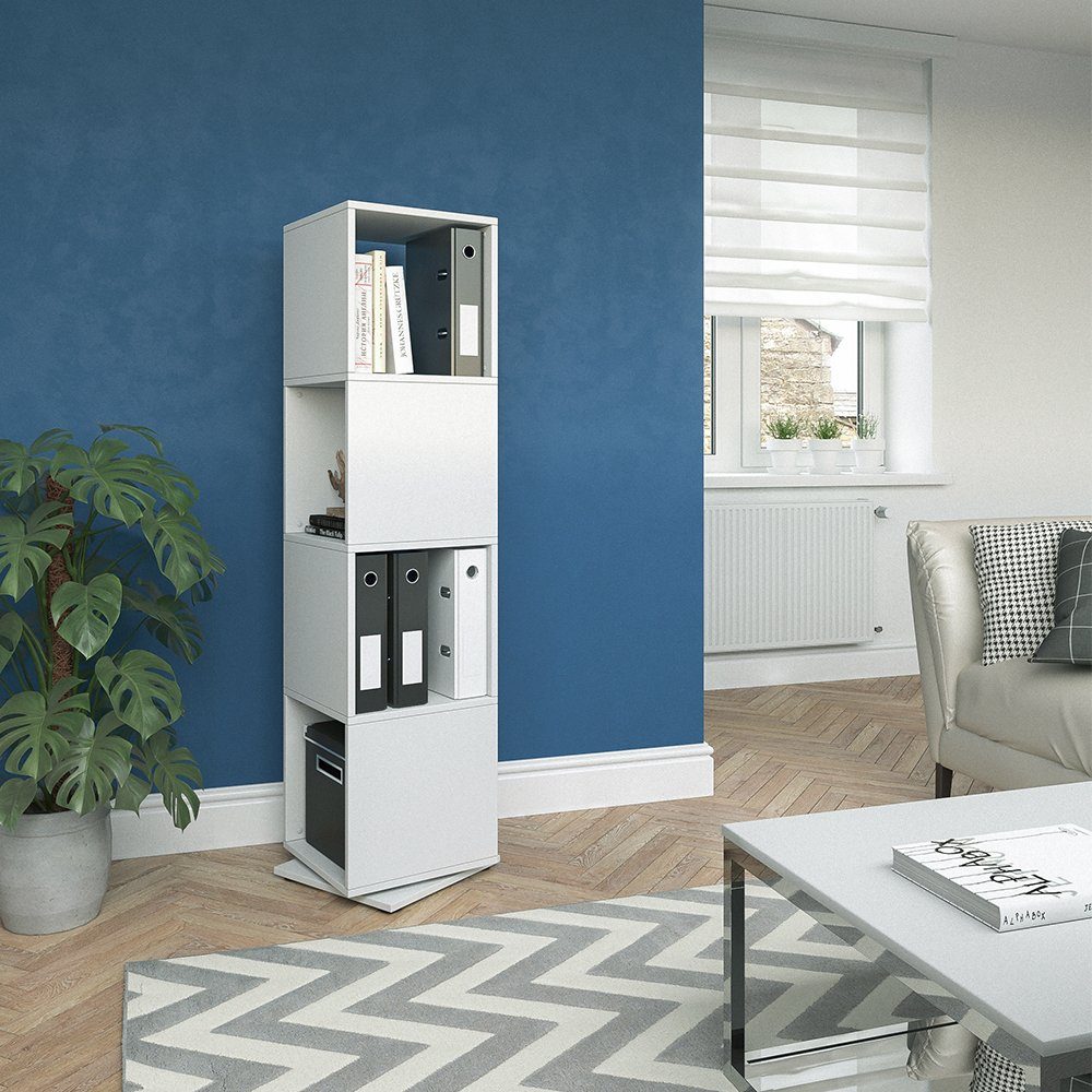 Vicco Drehregal, Weiß, 35 x 142 cm, 1-tlg.