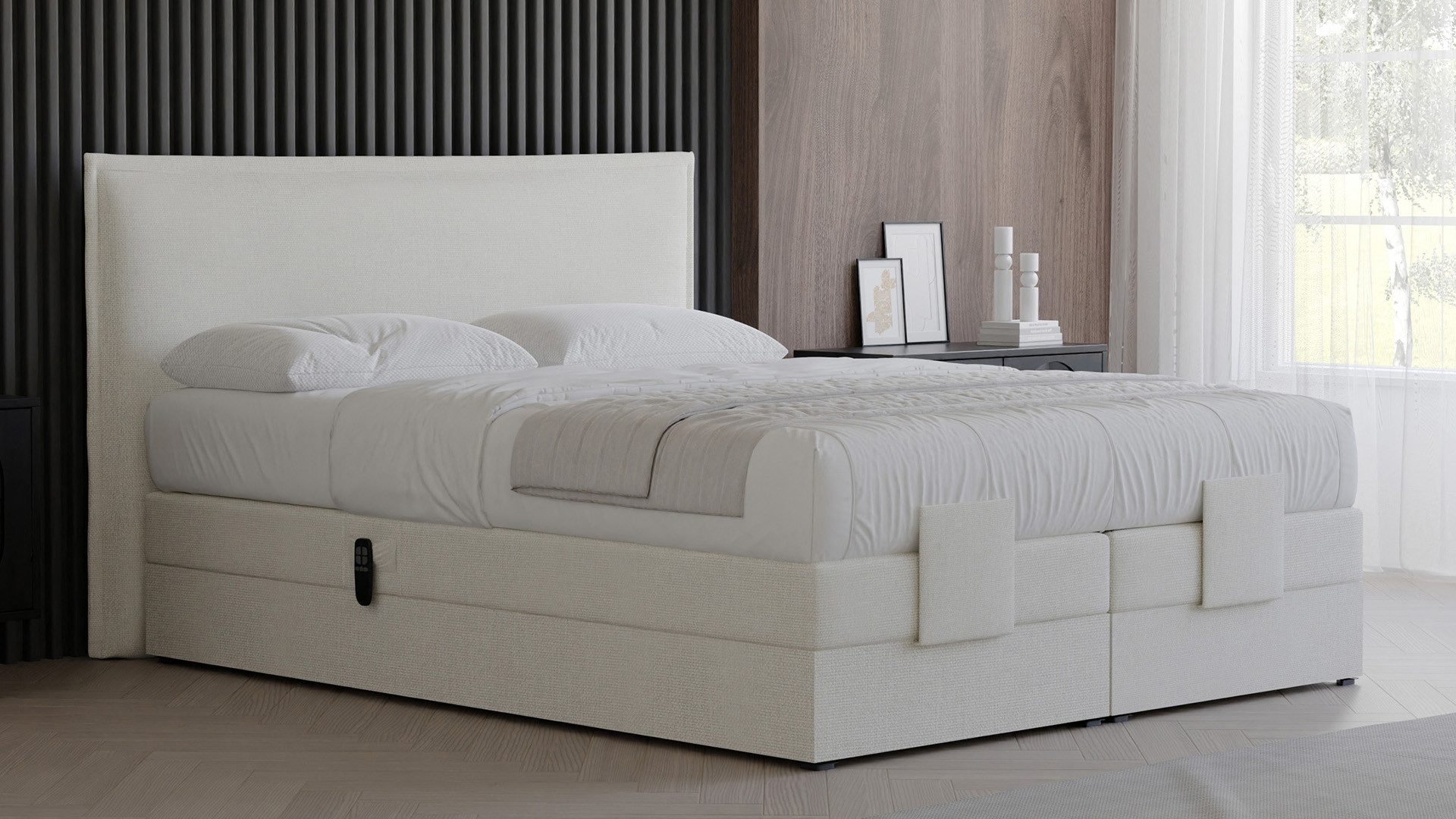 PAARA Boxspringbett elektrisch verstellbar mit Motor alle Größen Modell Madrid GM, mit einzigartigem Belüftungssystem