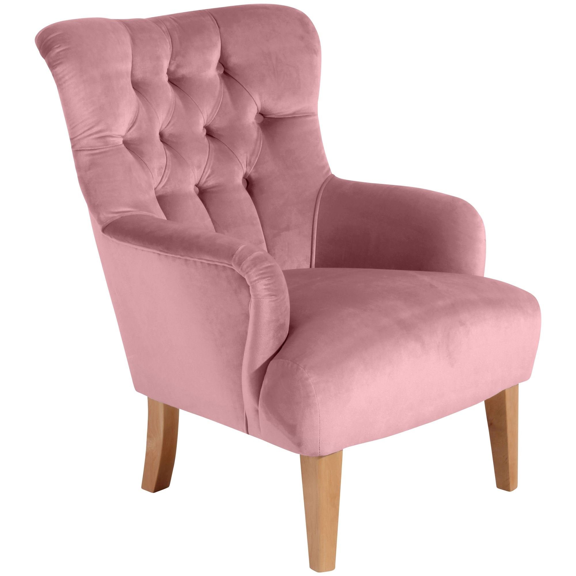 verarbeitet,bequemer / rosé 58 Sitz Kaiya Samtvelours Kostenlosem aufm inkl. Sessel Versand, 21226 Sessel Buche (Sparpreis Bezug natur Kessel hochwertig 1-St),
