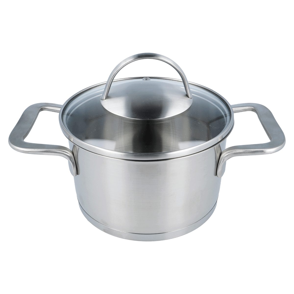 EUROHOME Fleischtopf Bratentopf mit Glasdeckel passgenau und induktionsgeeignet, Edelstahl (1-tlg., Kochtopf Edelstahl Ø16 cm), Topf alle Herdarten, Universalto – Bild 2 von 4