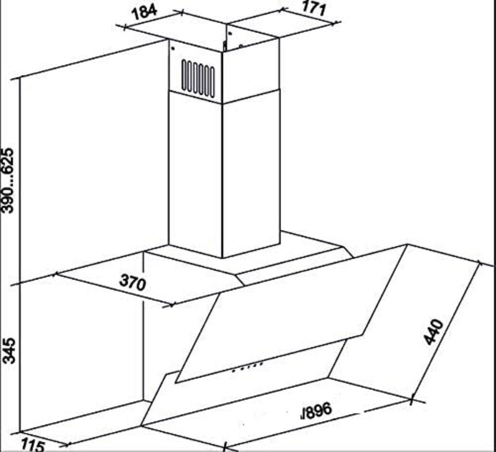 Gas-Standherd cm/ BL Standherd GURARI Gas E 911 +Dunstabzugshaube 90cm BL+GCH 268 Prime, GCH Elektro 90 9 121L