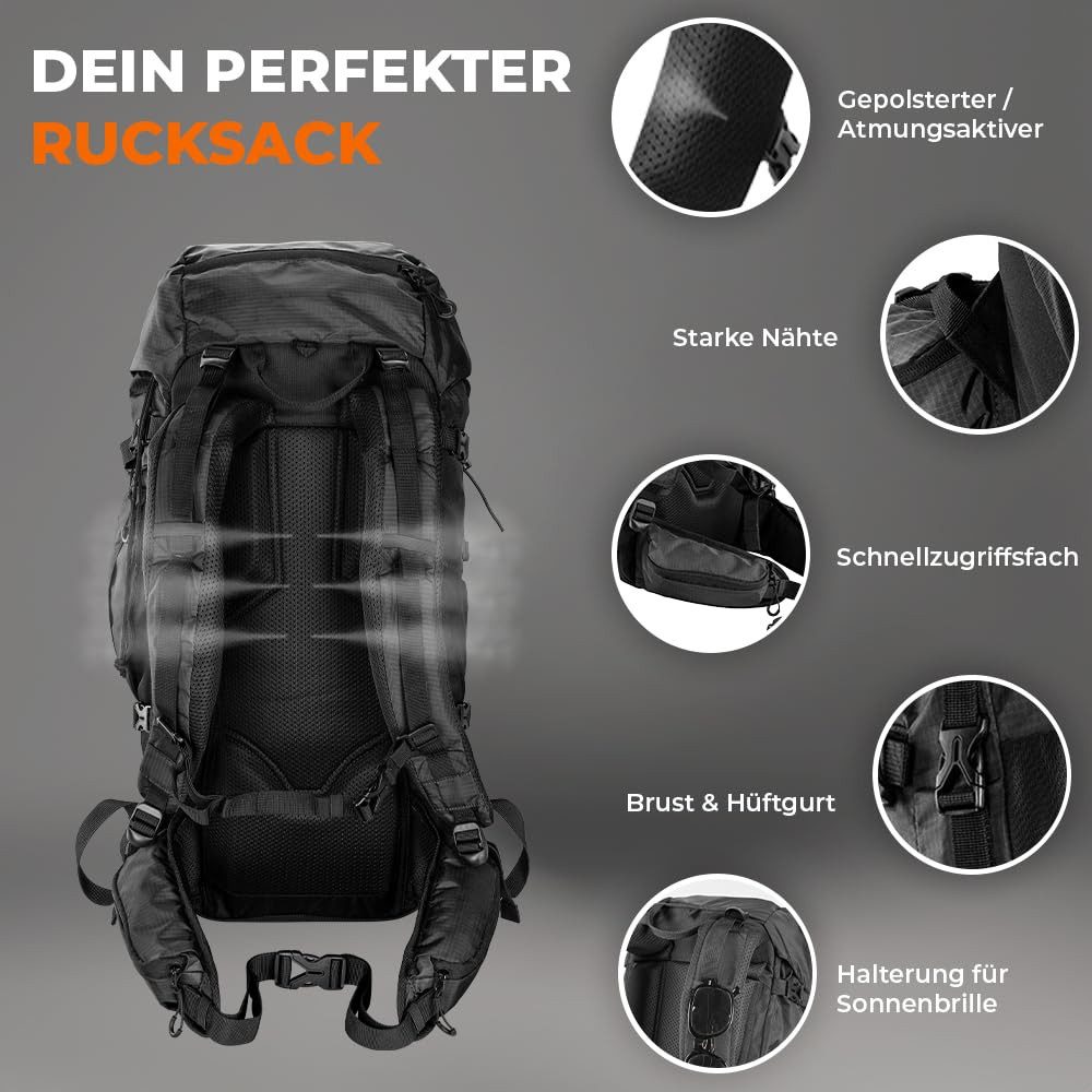 Langenberg Wanderrucksack Wanderrucksack Herren und Damen [Trekkingrucksack 40 L], ☑