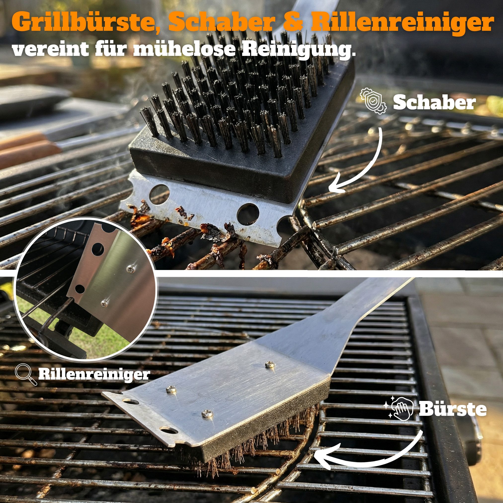 Curry Master Grillbesteck-Set Grillset für Männer Geschenk Griller Zubehör Grillbesteck, (Grillkoffer, BBQ Set Vatertag Geschenk), Grillwerkzeug im Aluminiumkof – Bild 4 von 5