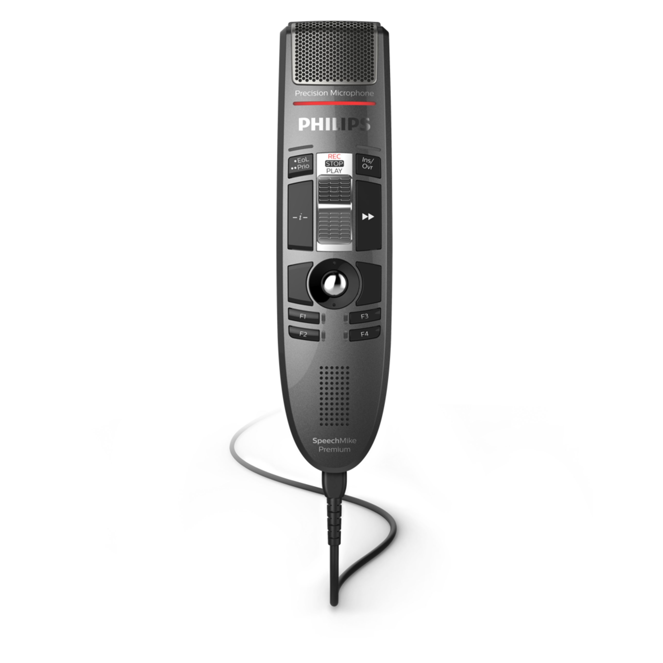 Philips LFH3510 SpeechMike Premium Diktiermikrofon Digitales Diktiergerät (Studioqualität, Trackball, Schiebeschalter, Bewegungssensor)