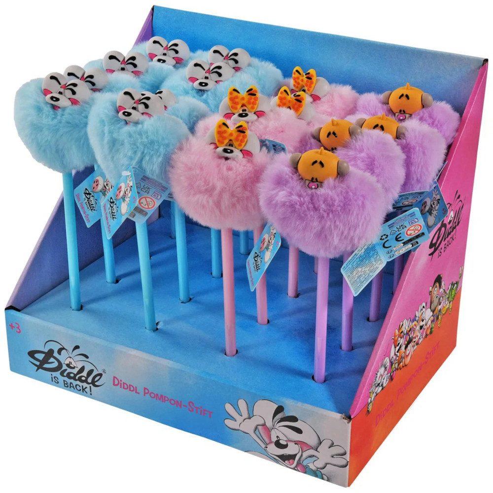 Diddl Marker Diddl Pompon-Stift lila – Kugelschreiber mit Pompon