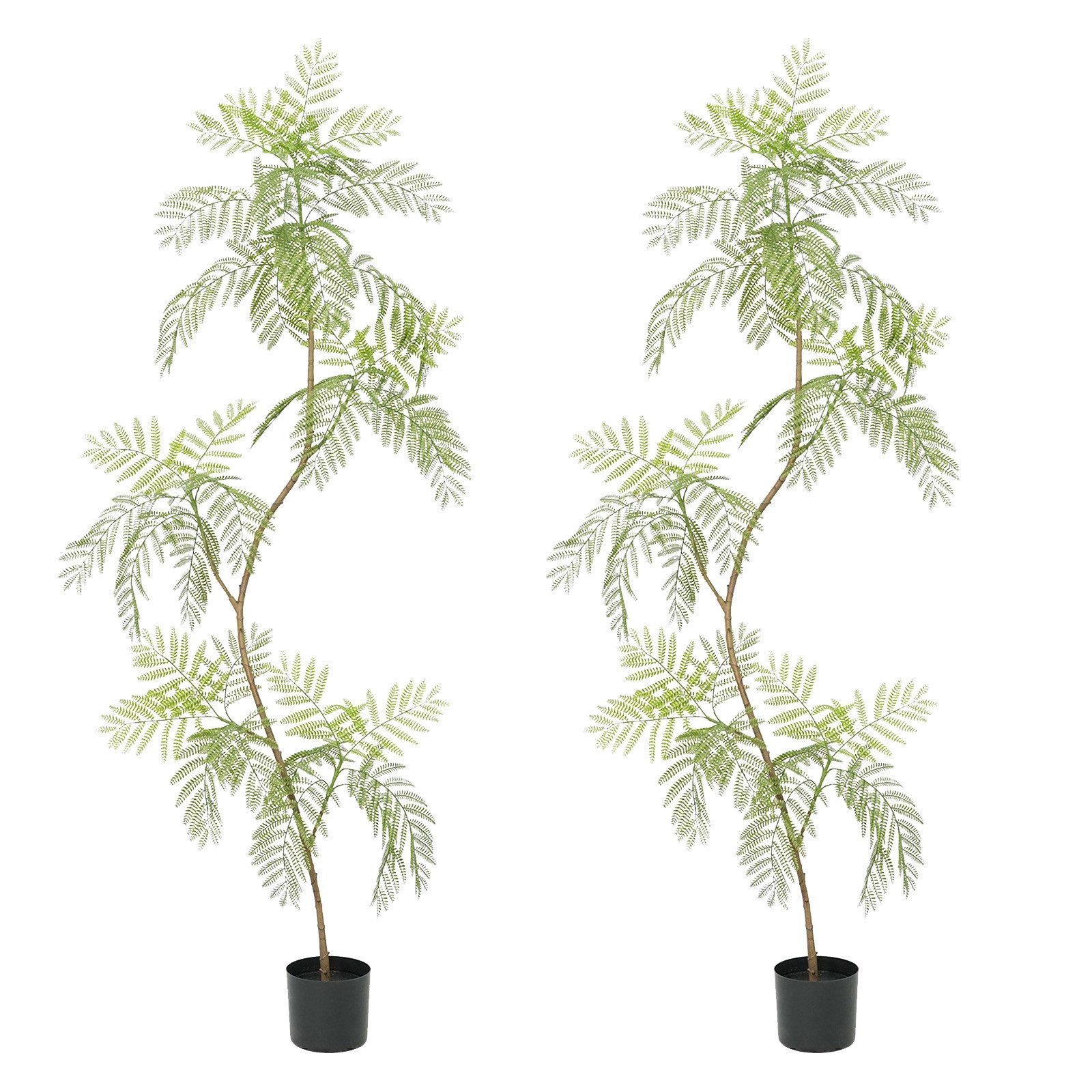 Künstliche Zimmerpflanze 2Pcs künstlichen Baum Dekor realistische Blätter und verstellbareZweig, GarveeMore, Höhe 170 cm, Lifelike Tree Künstliche Jacaranda Bäume für Home Indoor Decor