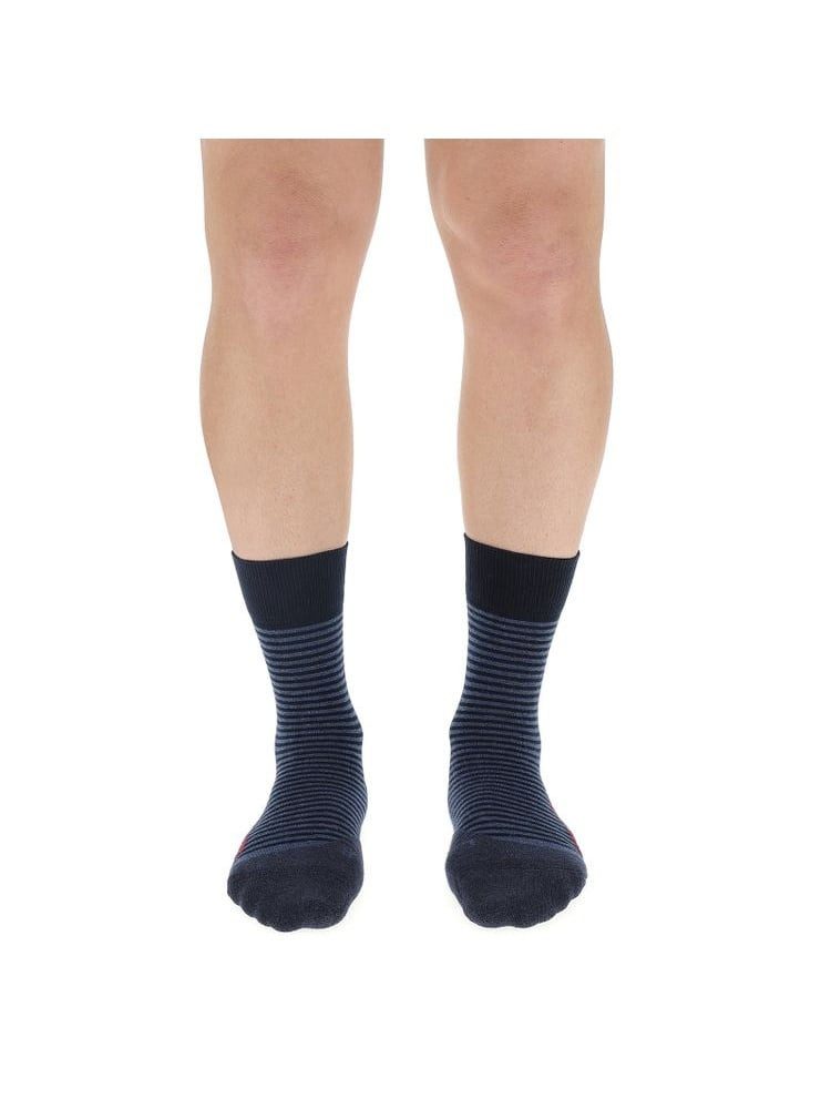 Socken Tagessocke Crew Athlesyon Comfort Stripes dunkelblau - 1 Paar