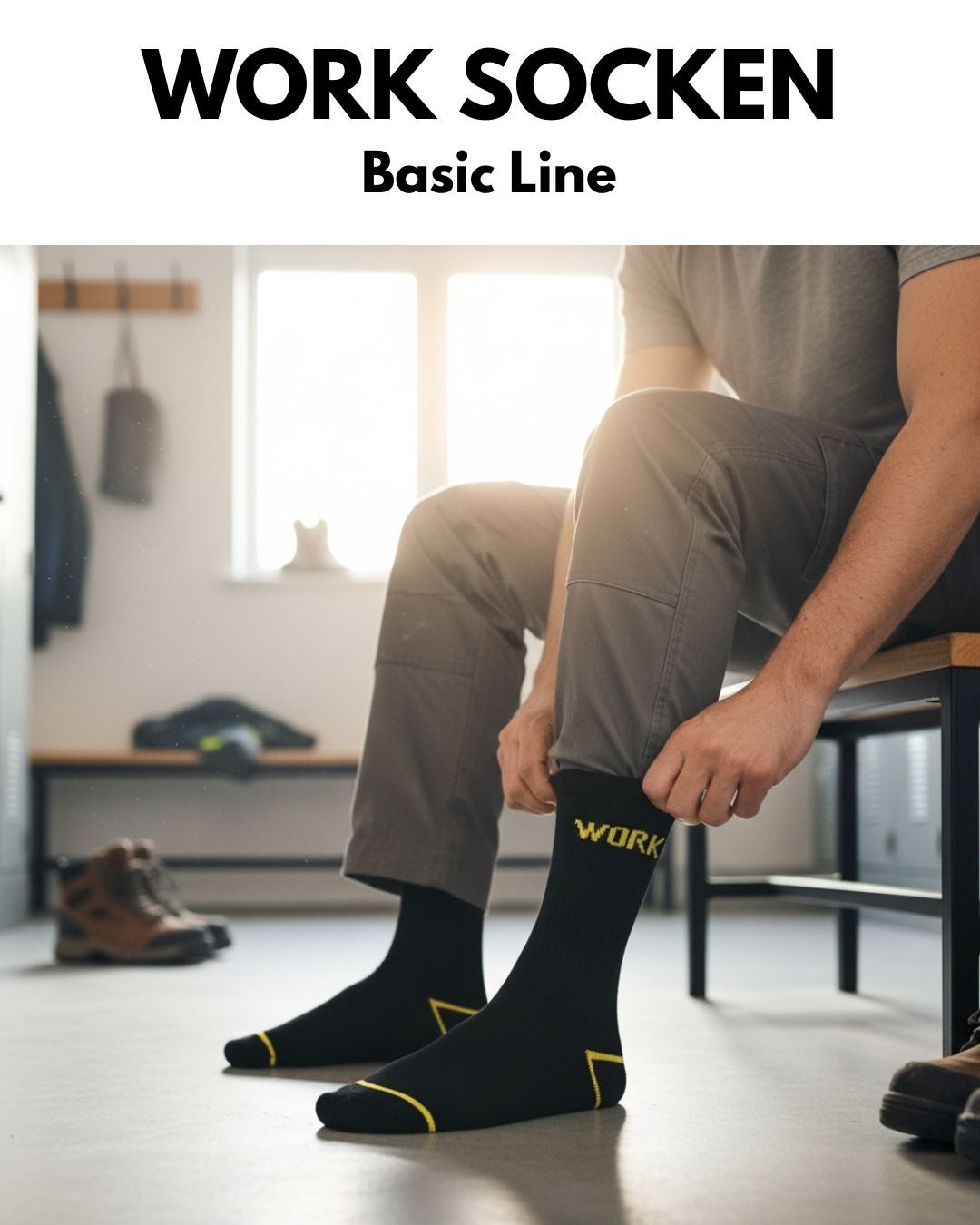 sockenkauf24 Arbeitssocken Herren 10 Paar WORK Socken Arbeitssocken (10-Paar) Verstärkter Fersen- und Zehenbereich, gepolsterte Sohle