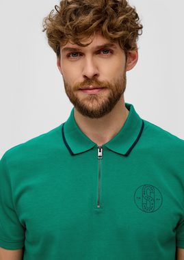 s.Oliver Kurzarmshirt Poloshirt aus Piqué Label-Patch