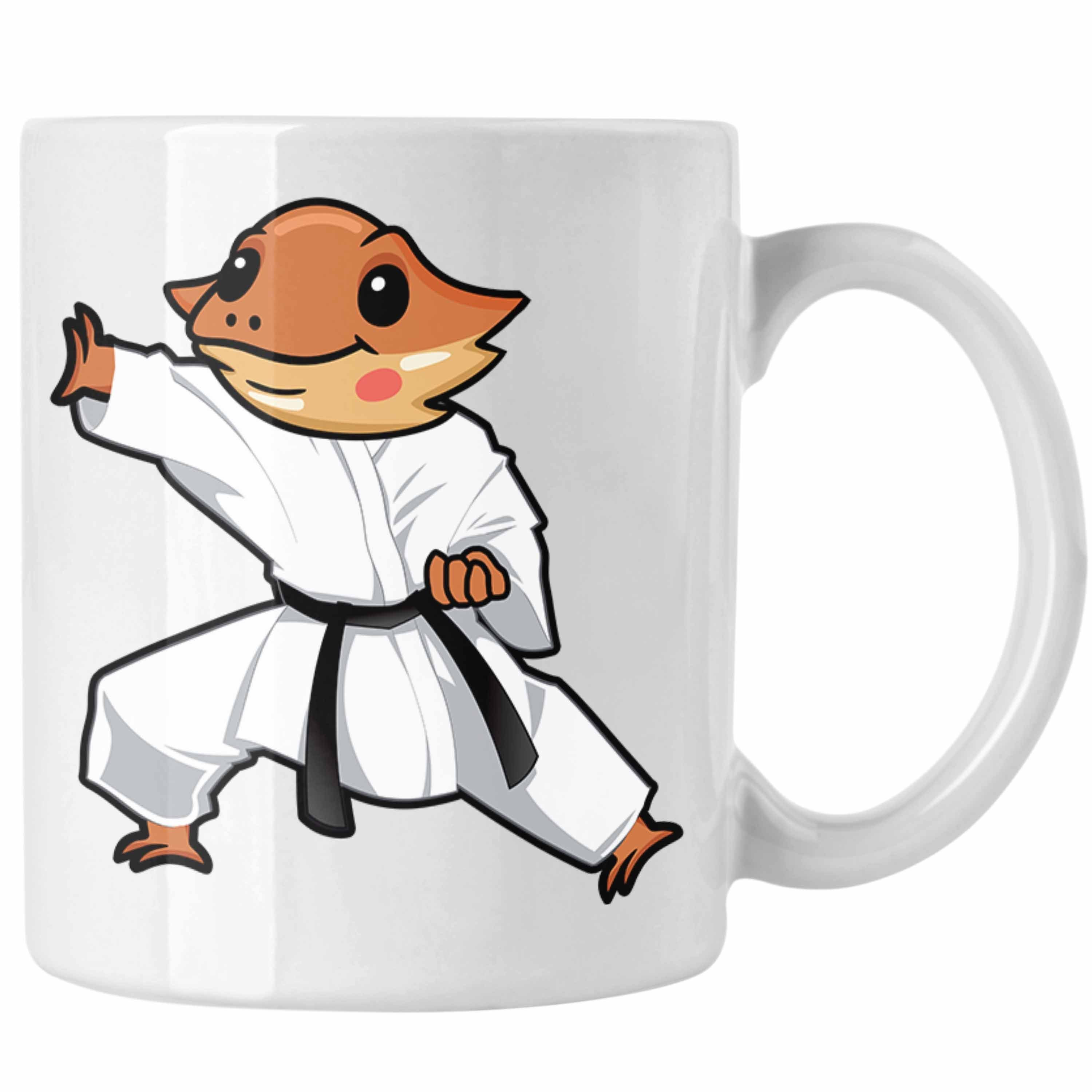 Trendation Tasse Karate Bartagam Tasse Grafik Geschenk Lustig Blau