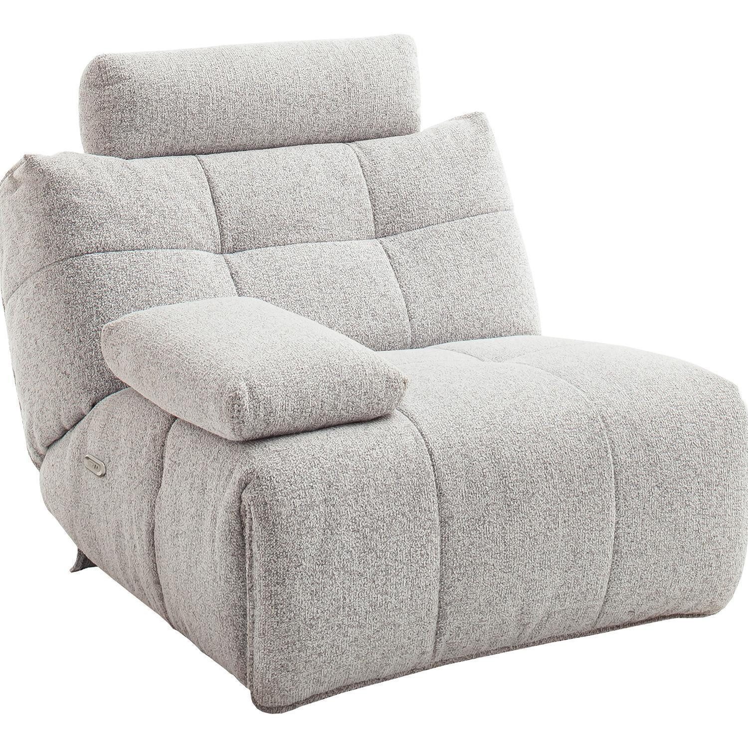 Relaxsessel BELVIANO, Hellgrau, Stoffbezug, mit Kopfstütze, 1-motorig, elektrische Relaxfunktion, B 93 x H 91 x T 105 cm