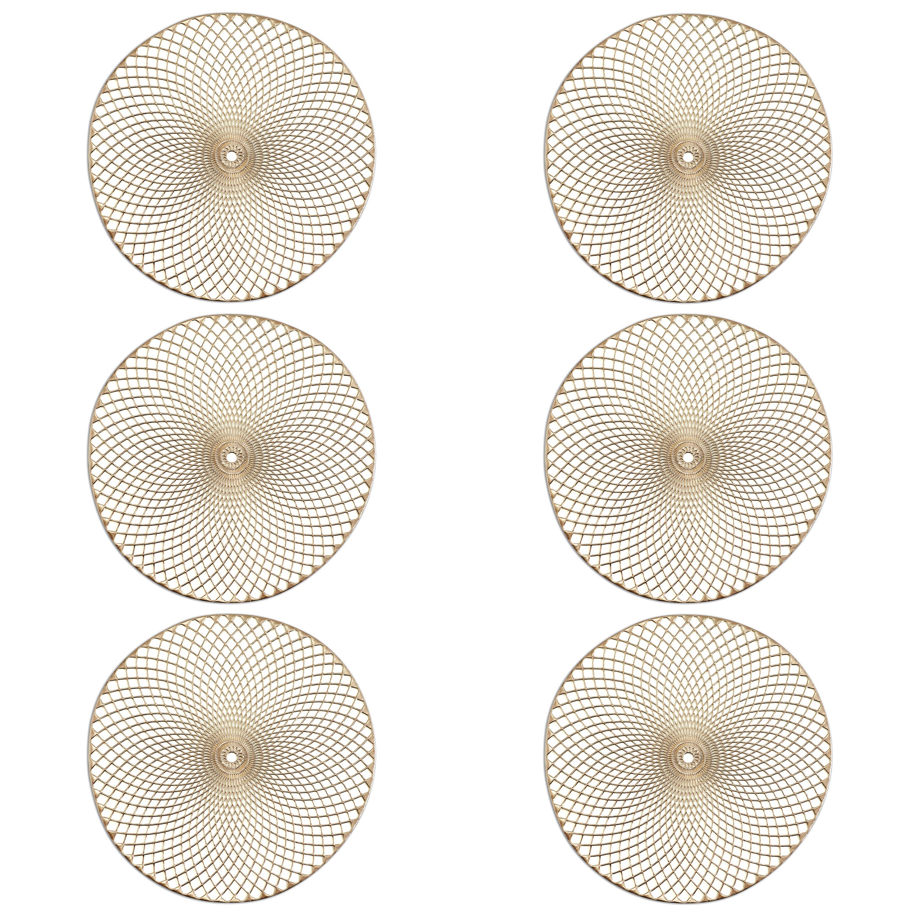 Basera® Platzset 6er-Platzset Ornament Kunststoff rund, (6-St), gold, Ø 36, günstig online kaufen