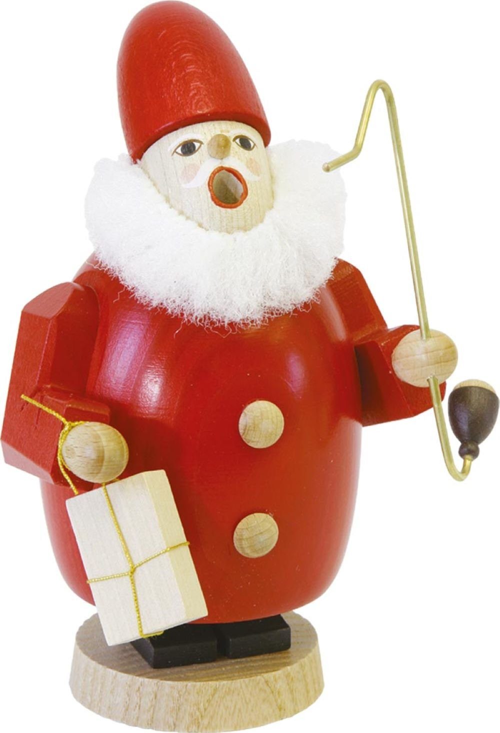 Richard Glaesser Räuchermännchen Weihnachtsmann, Höhe 16cm, Handwerkskunst original Erzgebirge
