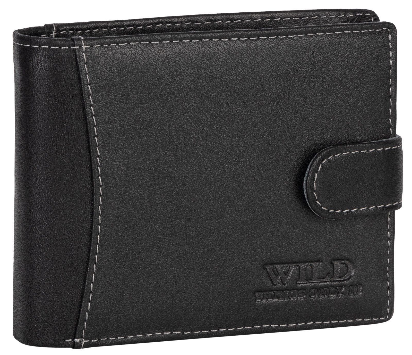 Wild Things Only !!! Geldbörse RFID echt Leder Portemonnaie Geldbörse Riegelbörse Herren Querformat, RFID Schutz